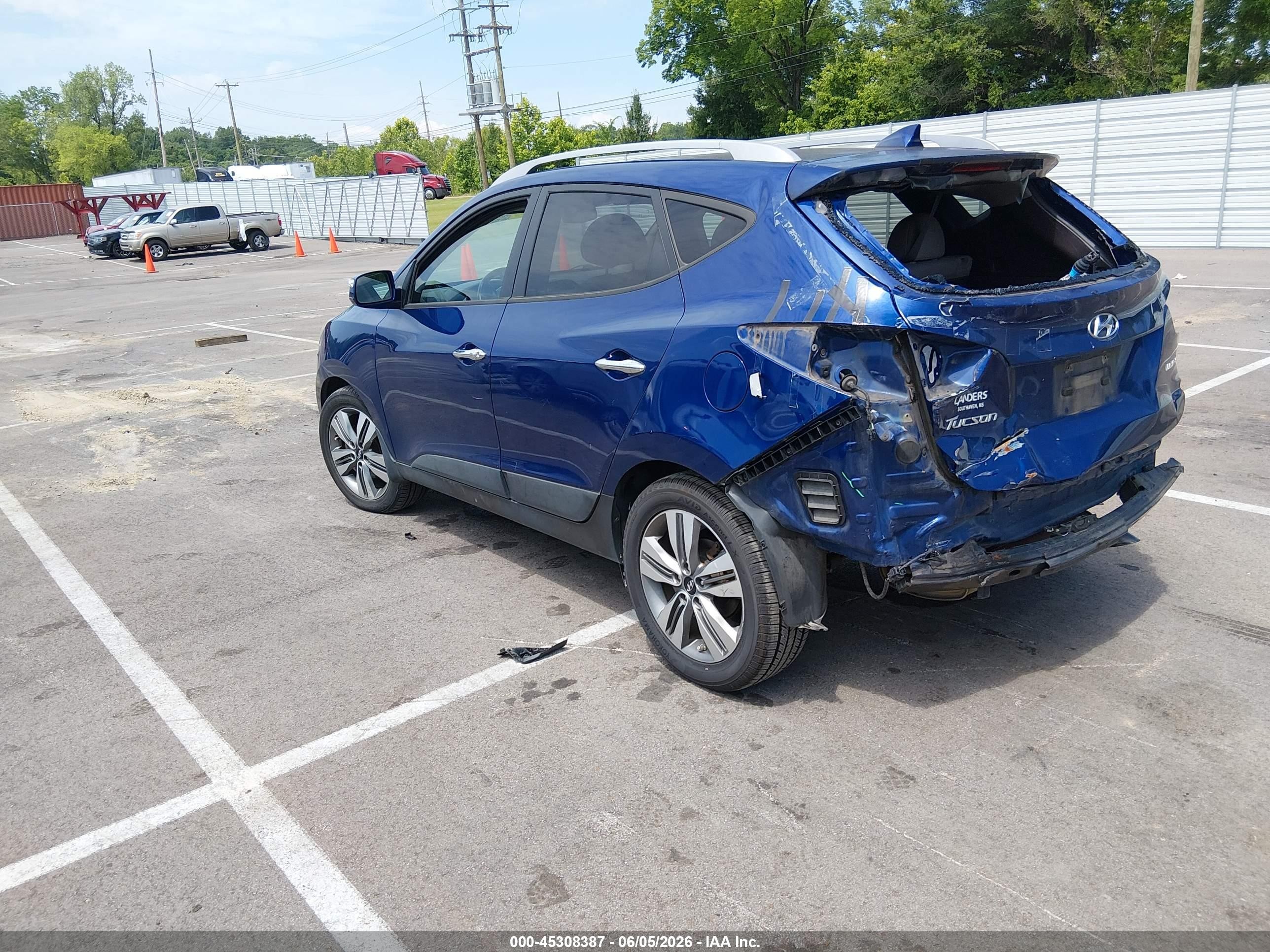 2015 Hyundai Tucson Limited Blue vin: KM8JU3AG7FU001326