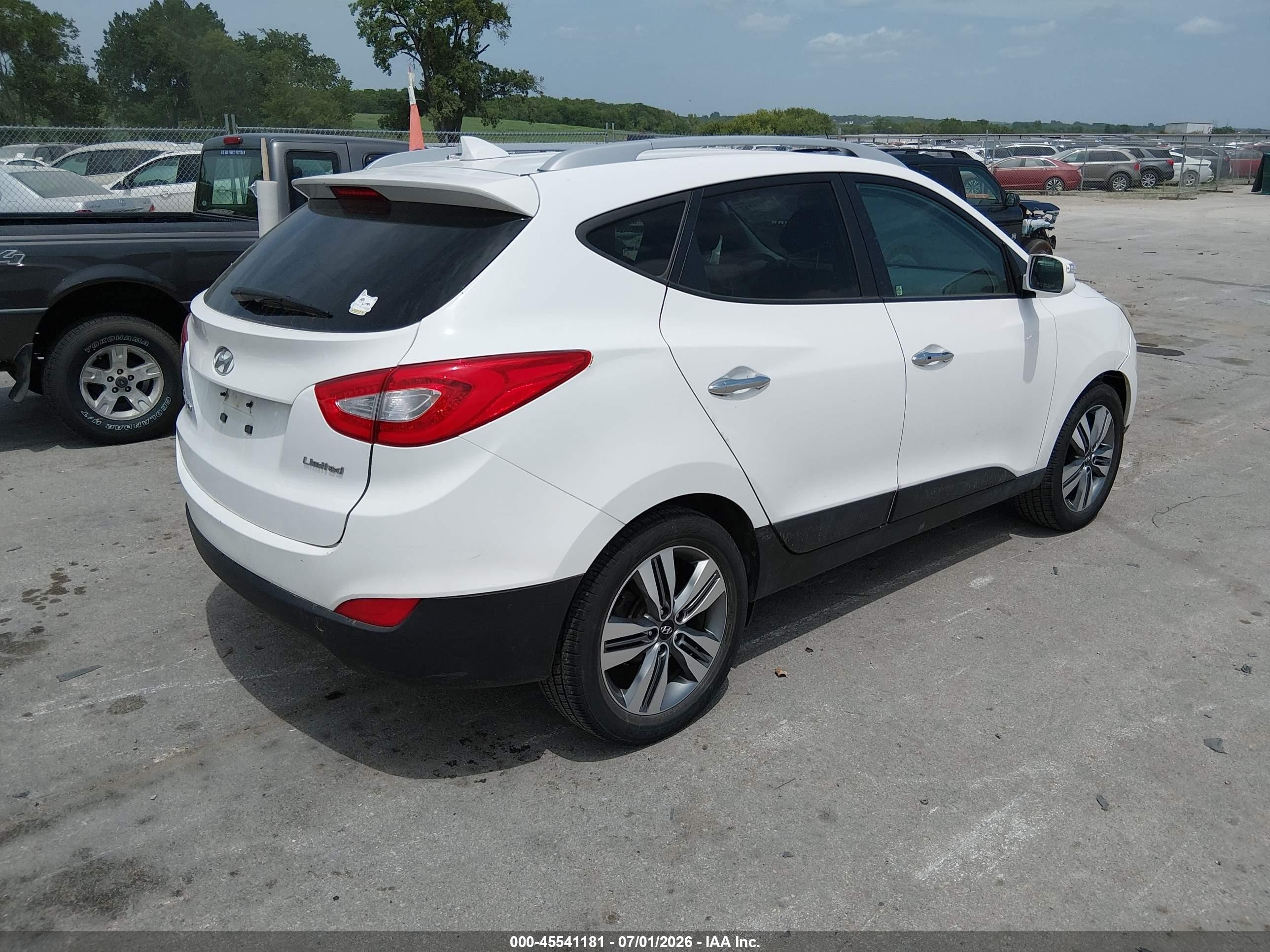 2015 Hyundai Tucson Limited White vin: KM8JU3AG7FU114113