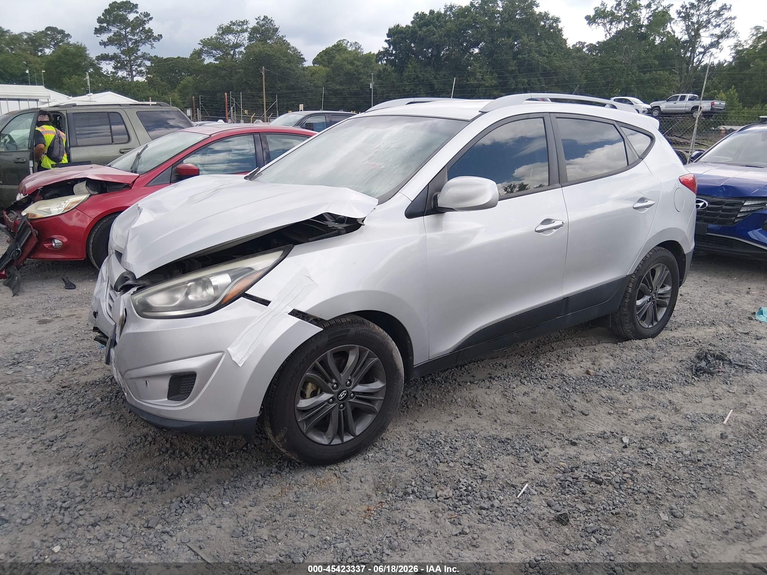 2015 Hyundai Tucson Se Silver vin: KM8JU3AG7FU971001