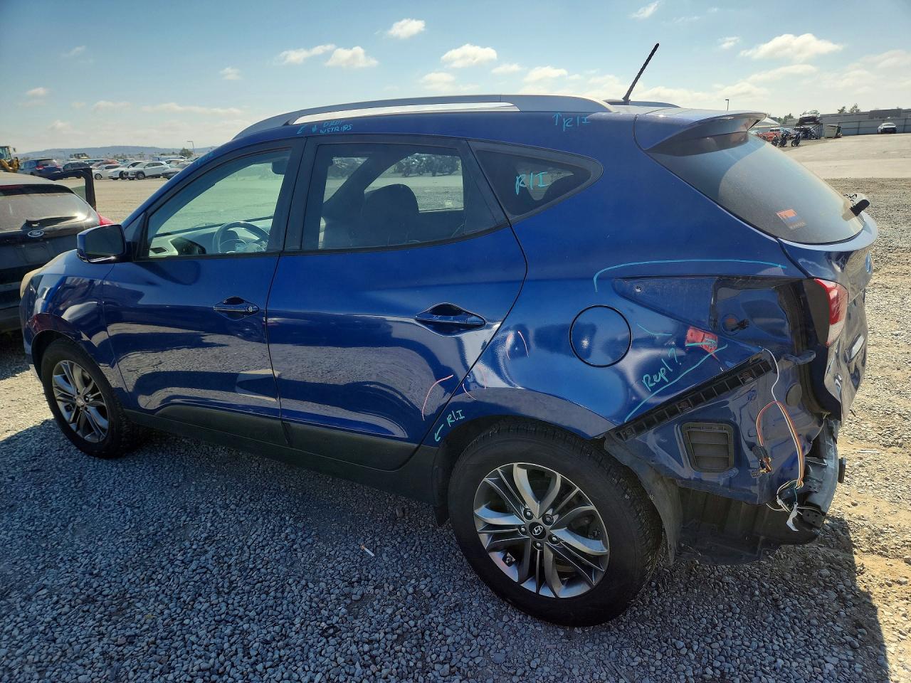2014 Hyundai Tucson Se Blue vin: KM8JU3AG8EU858155