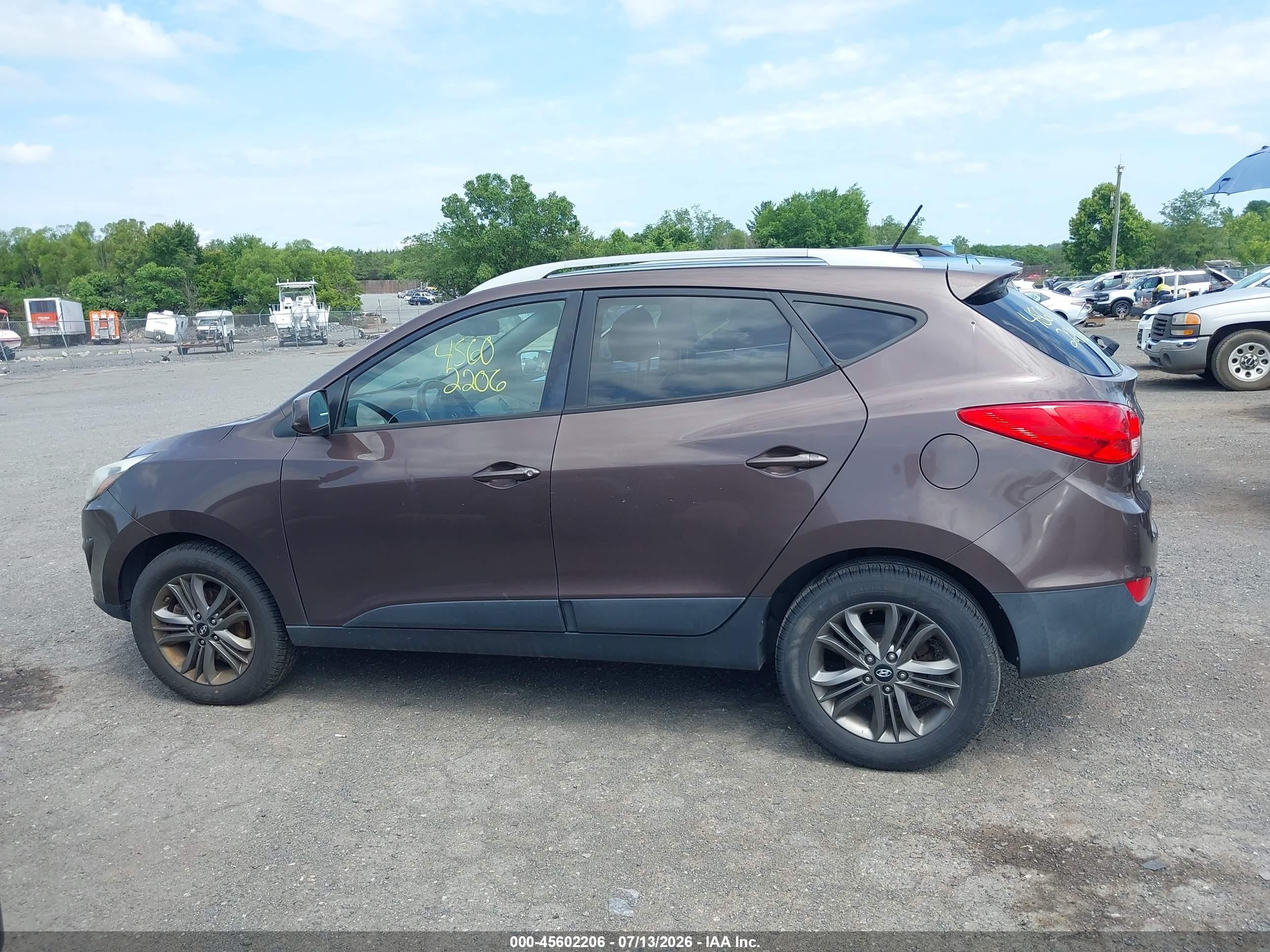 2014 Hyundai Tucson Se Коричневый vin: KM8JU3AG8EU898249