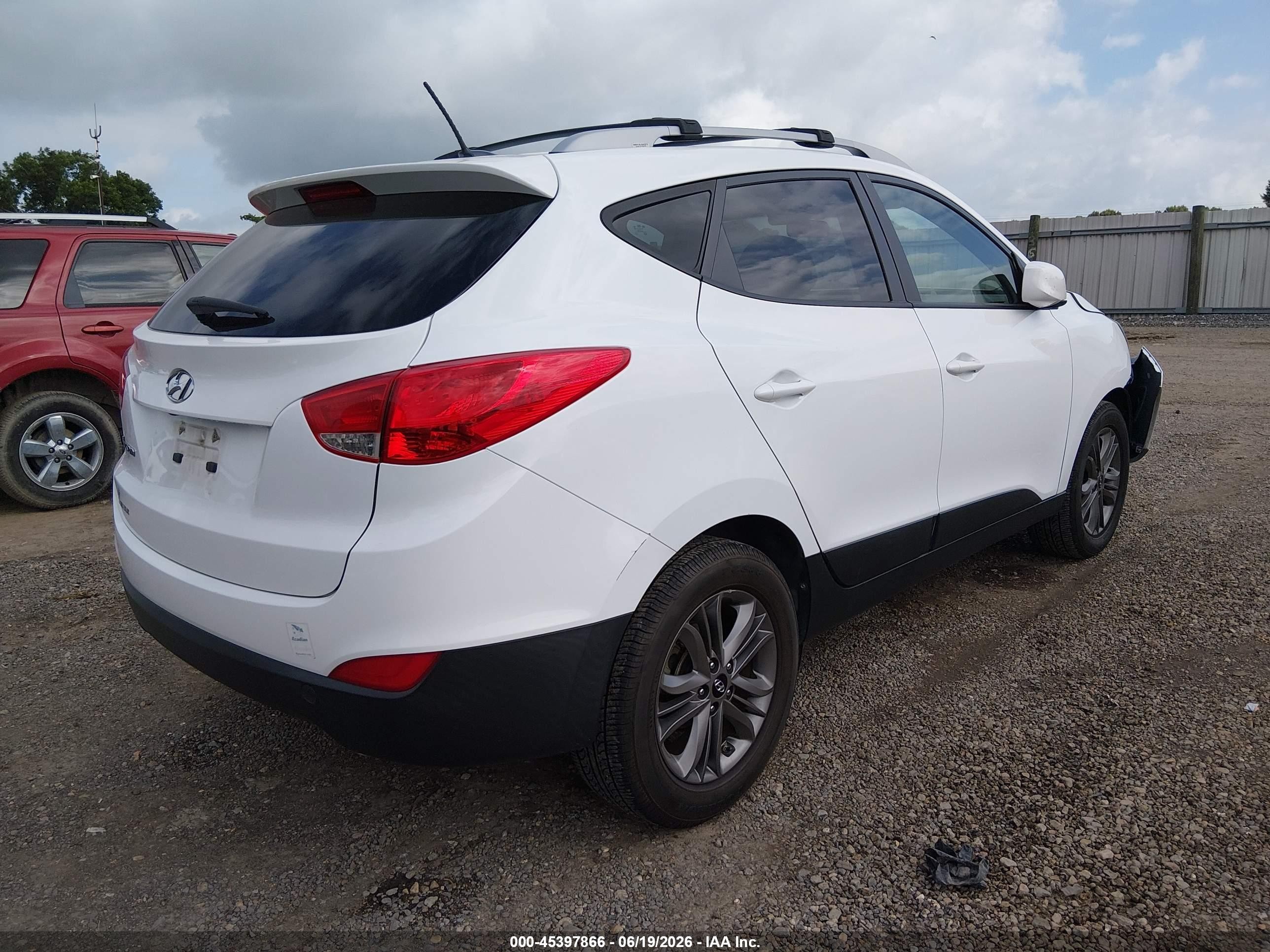 2014 Hyundai Tucson Se White vin: KM8JU3AG8EU930293