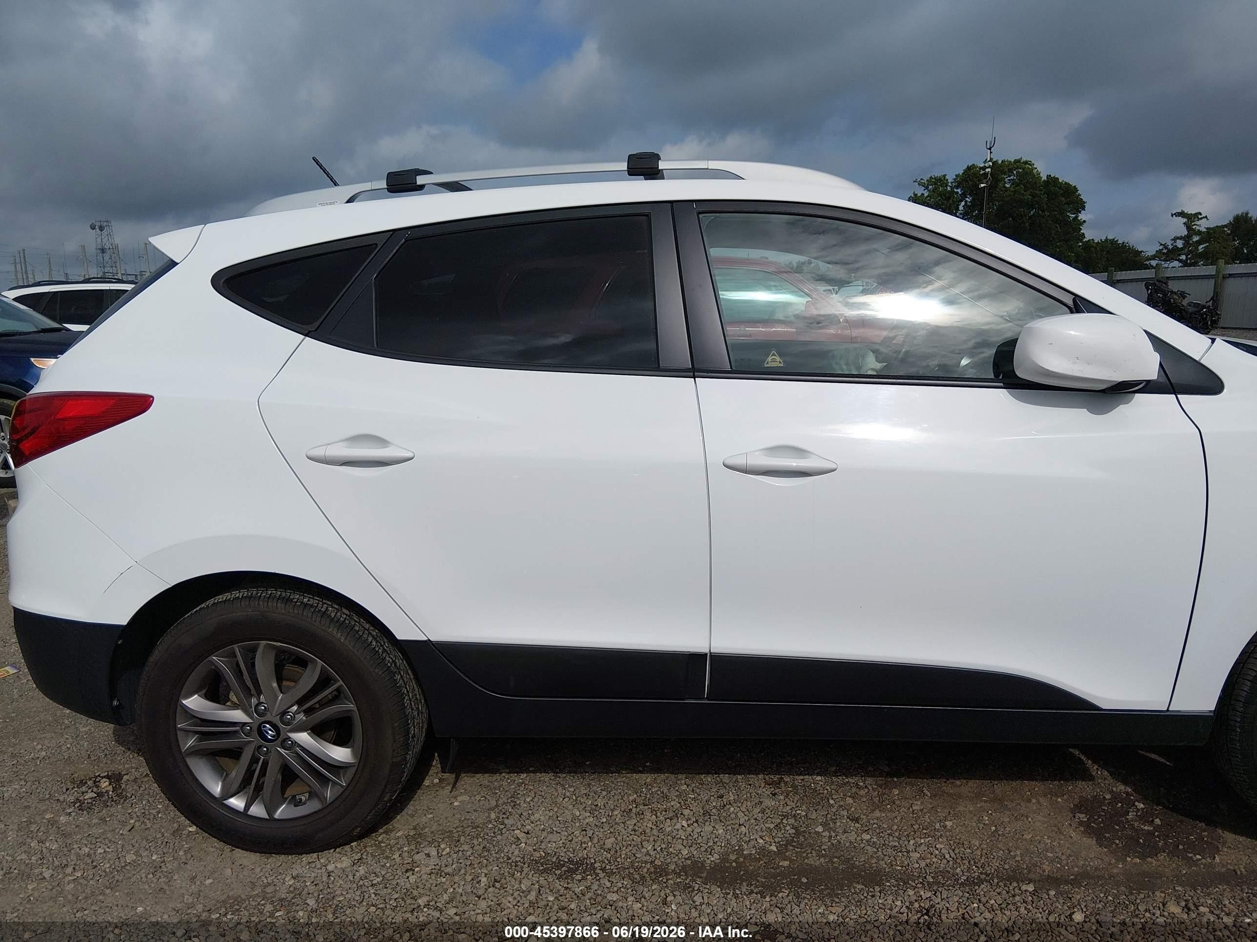 2014 Hyundai Tucson Se White vin: KM8JU3AG8EU930293