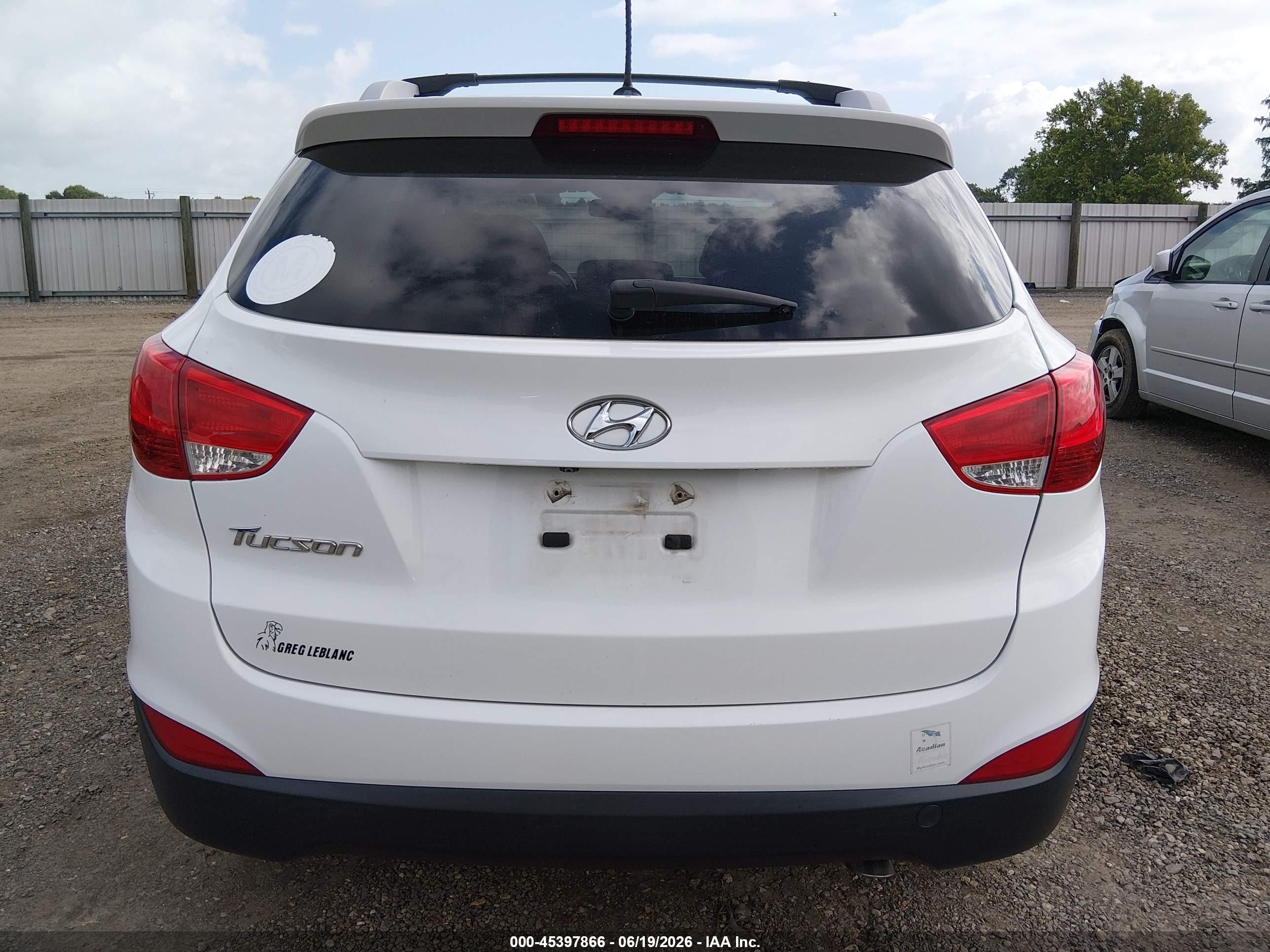 2014 Hyundai Tucson Se White vin: KM8JU3AG8EU930293