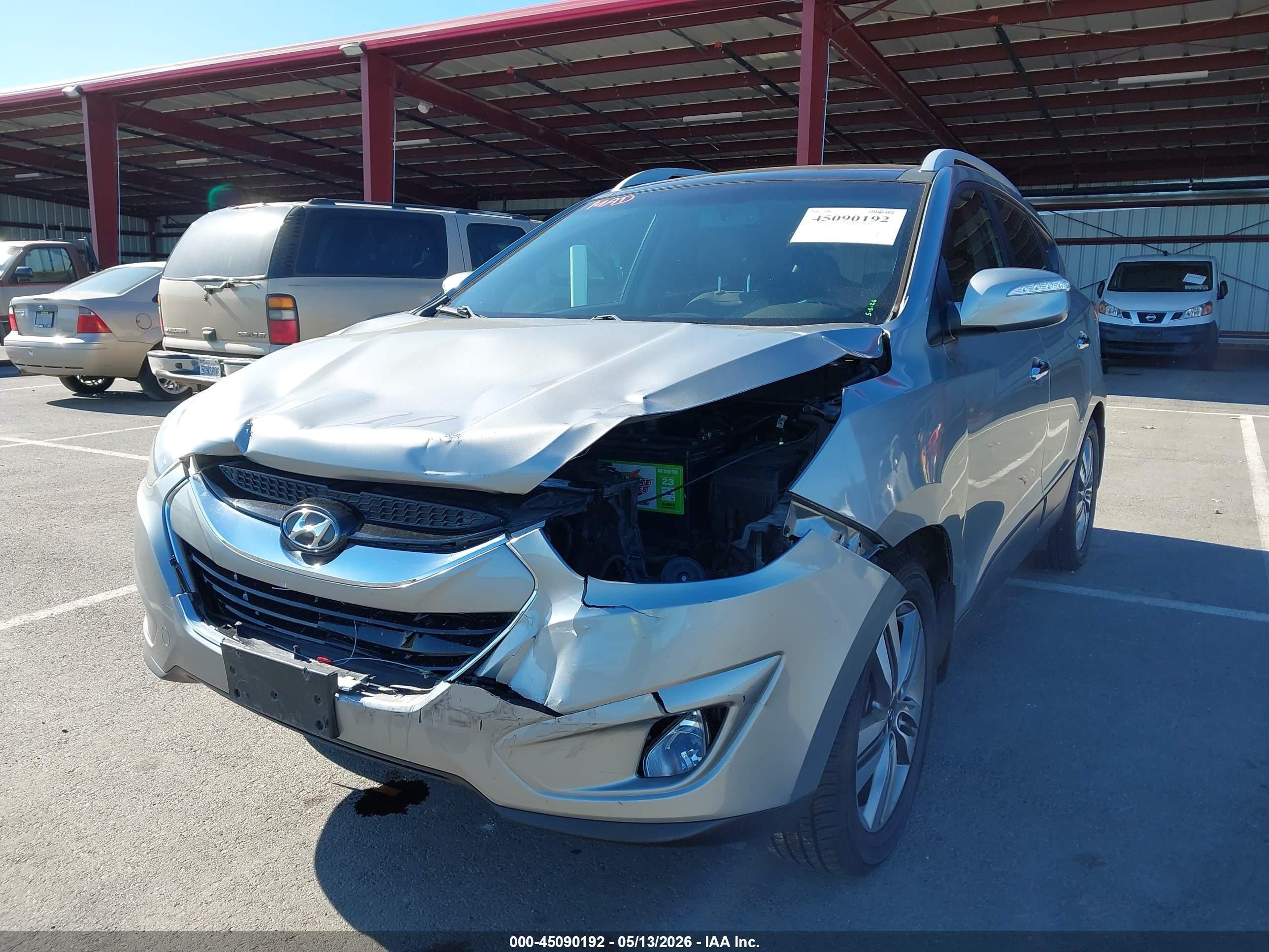 2014 Hyundai Tucson Limited Серебряный vin: KM8JU3AG9EU945711