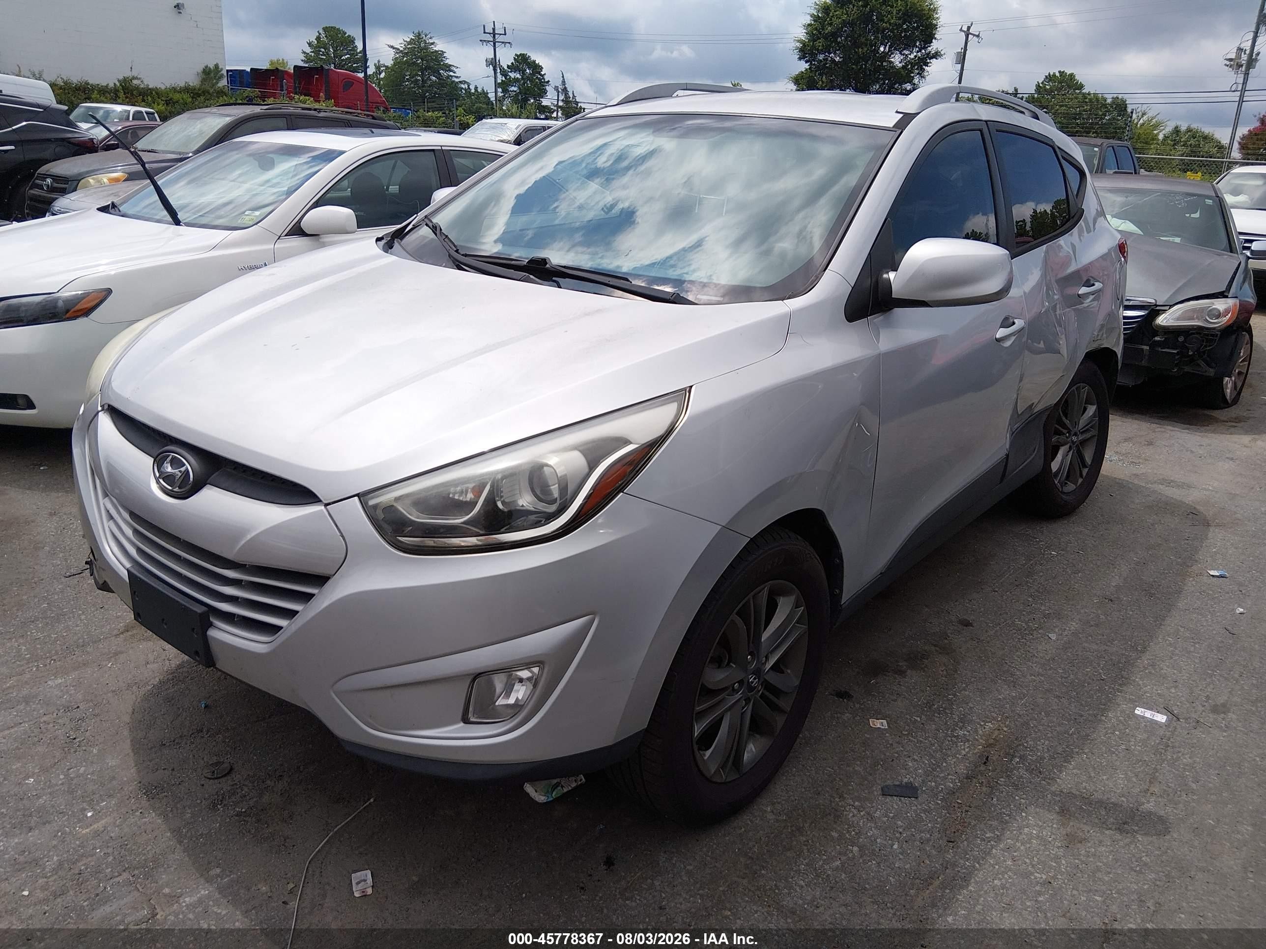 2014 Hyundai Tucson Se Silver vin: KM8JU3AGXEU897698