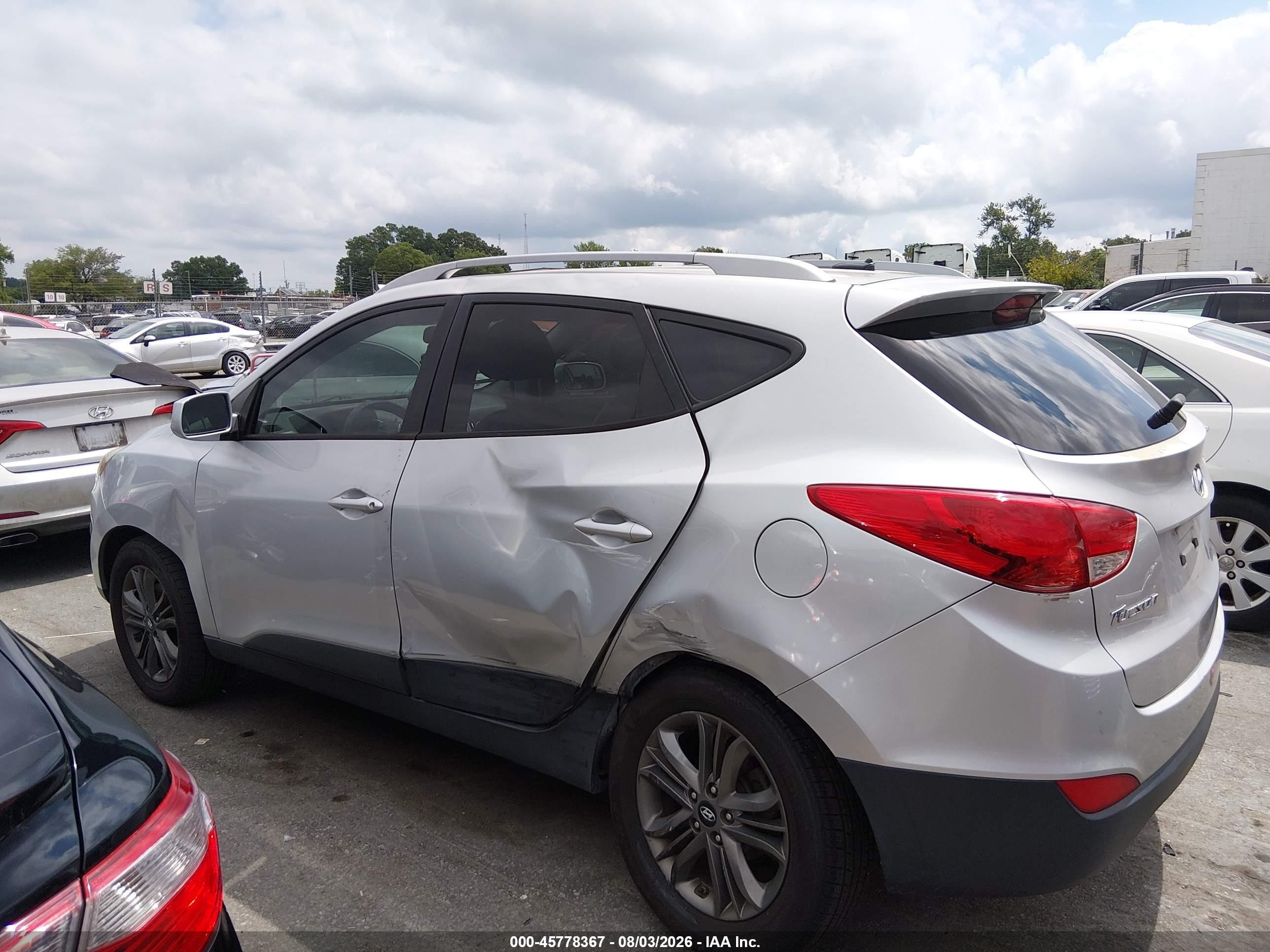 2014 Hyundai Tucson Se Silver vin: KM8JU3AGXEU897698