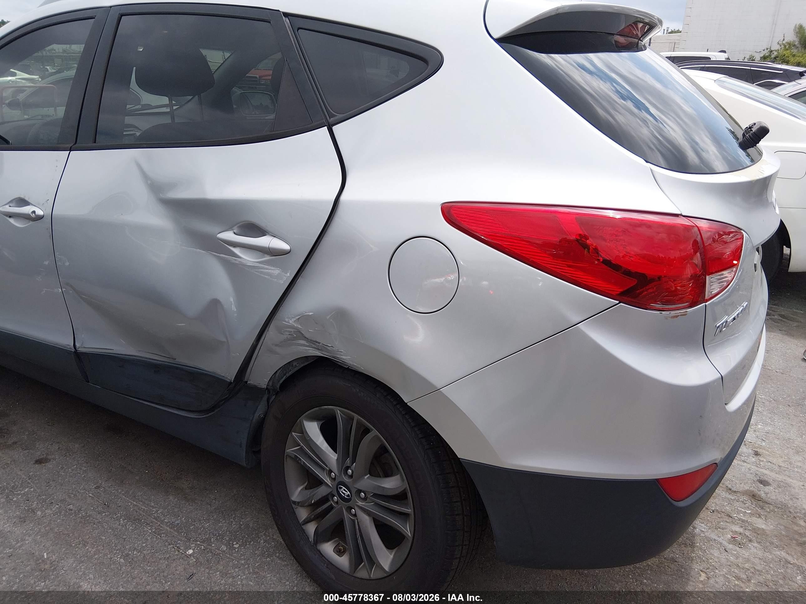 2014 Hyundai Tucson Se Silver vin: KM8JU3AGXEU897698