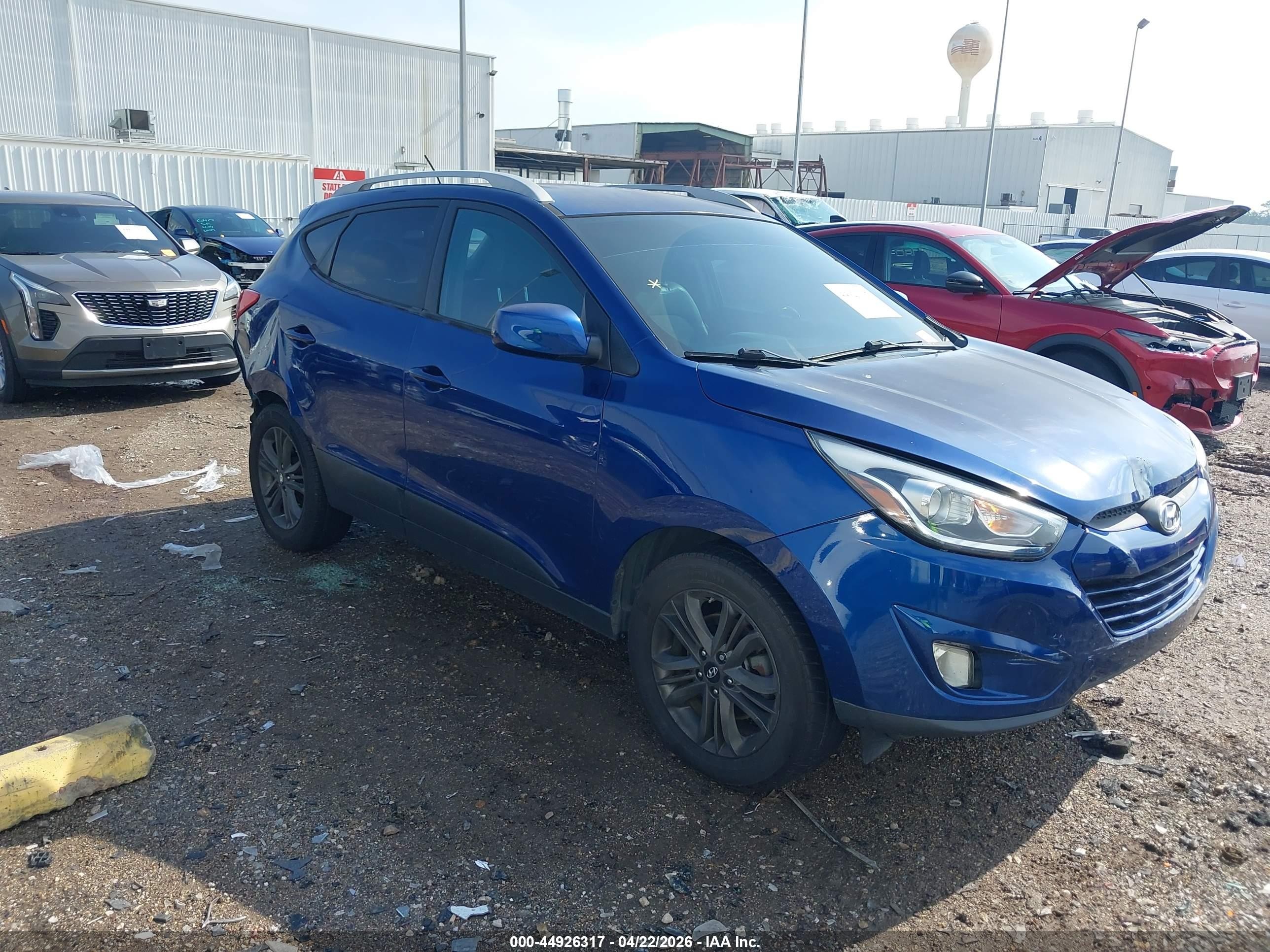 2014 Hyundai Tucson Se Blue vin: KM8JU3AGXEU917500