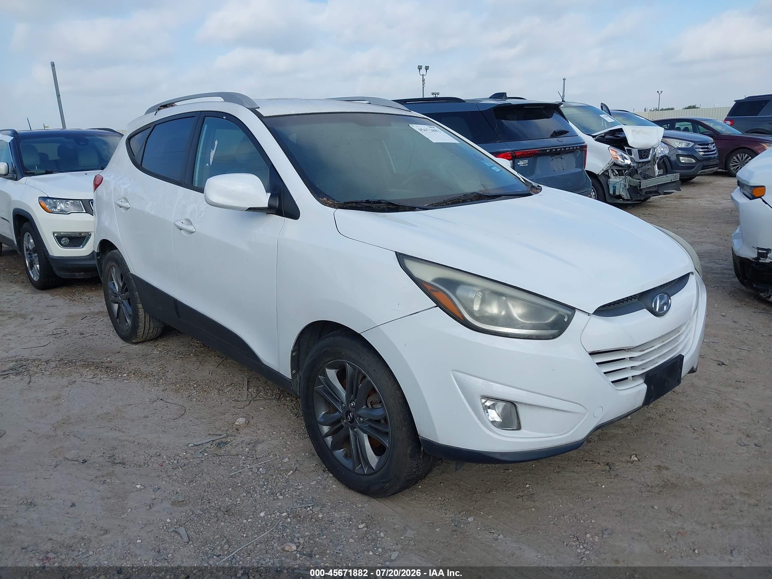 2015 Hyundai Tucson Se White vin: KM8JU3AGXFU069149