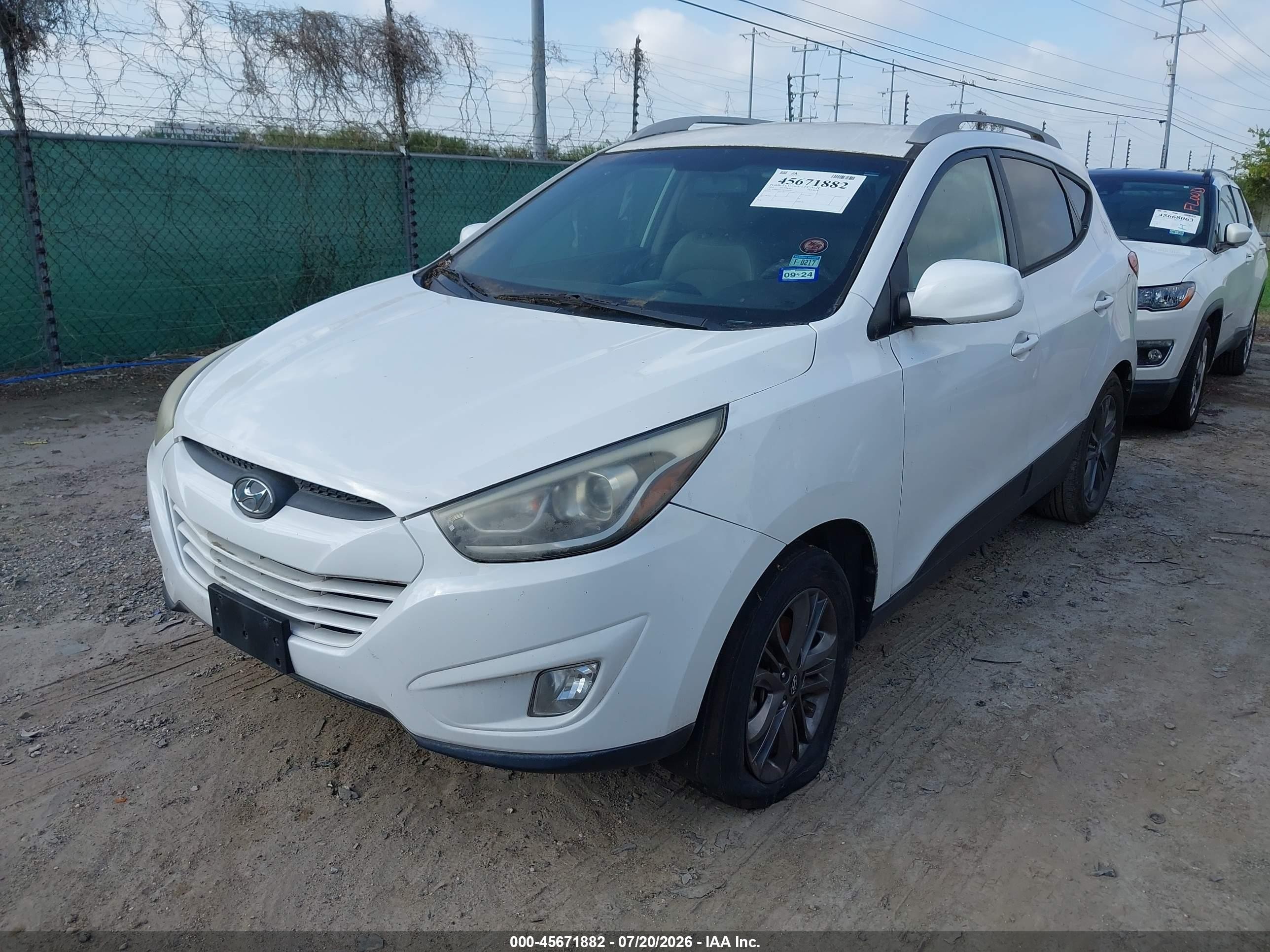 2015 Hyundai Tucson Se White vin: KM8JU3AGXFU069149