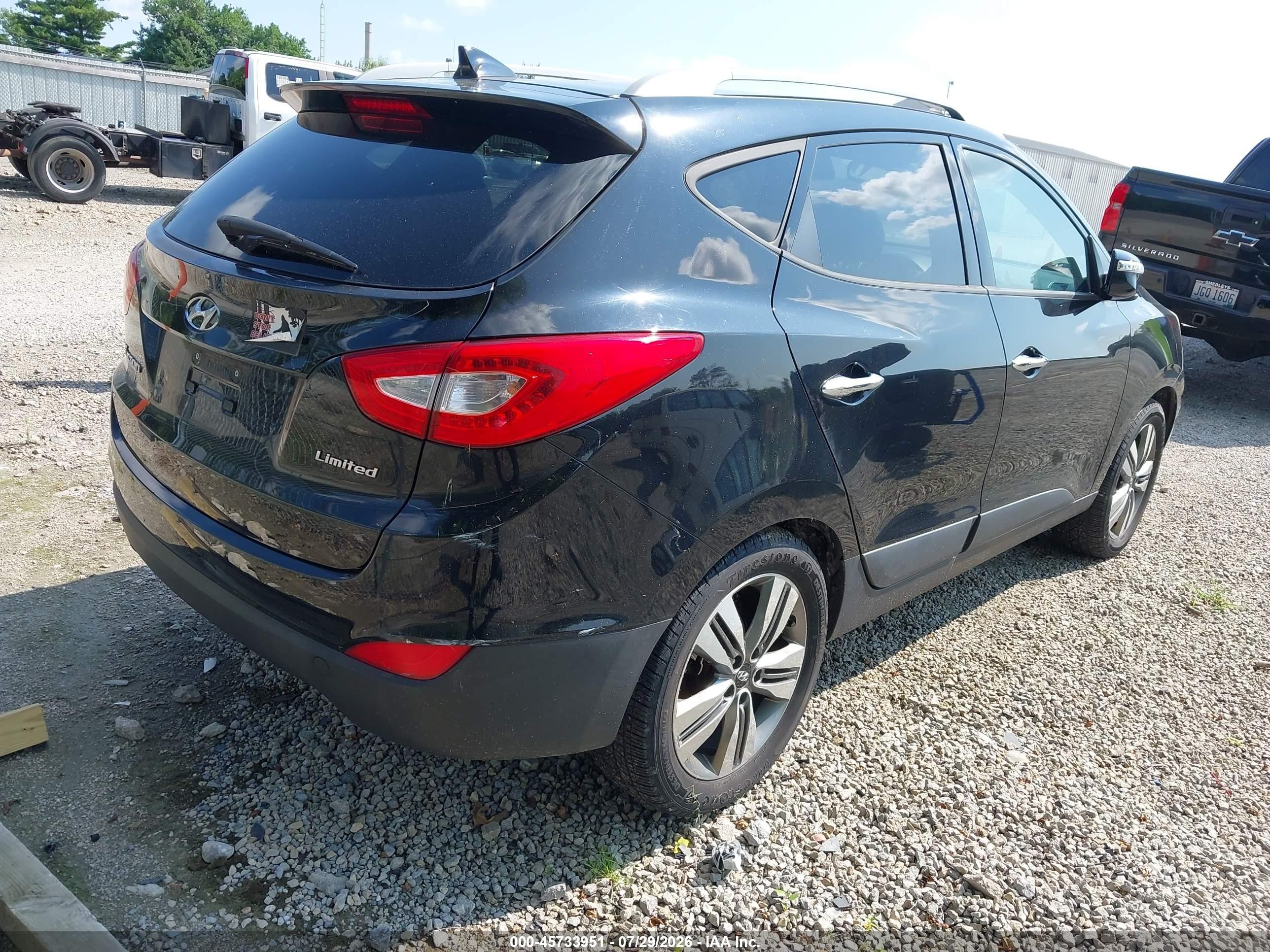 2015 Hyundai Tucson Limited Черный vin: KM8JU3AGXFU091829