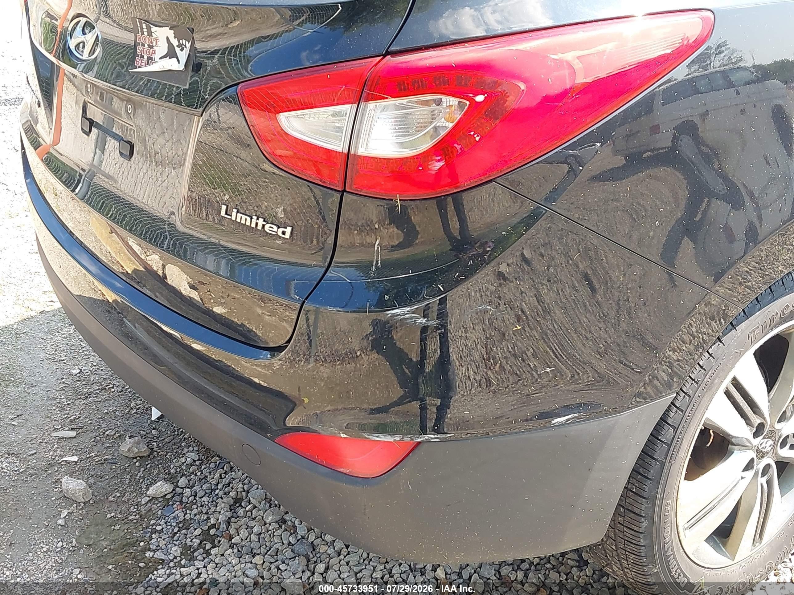 2015 Hyundai Tucson Limited Черный vin: KM8JU3AGXFU091829