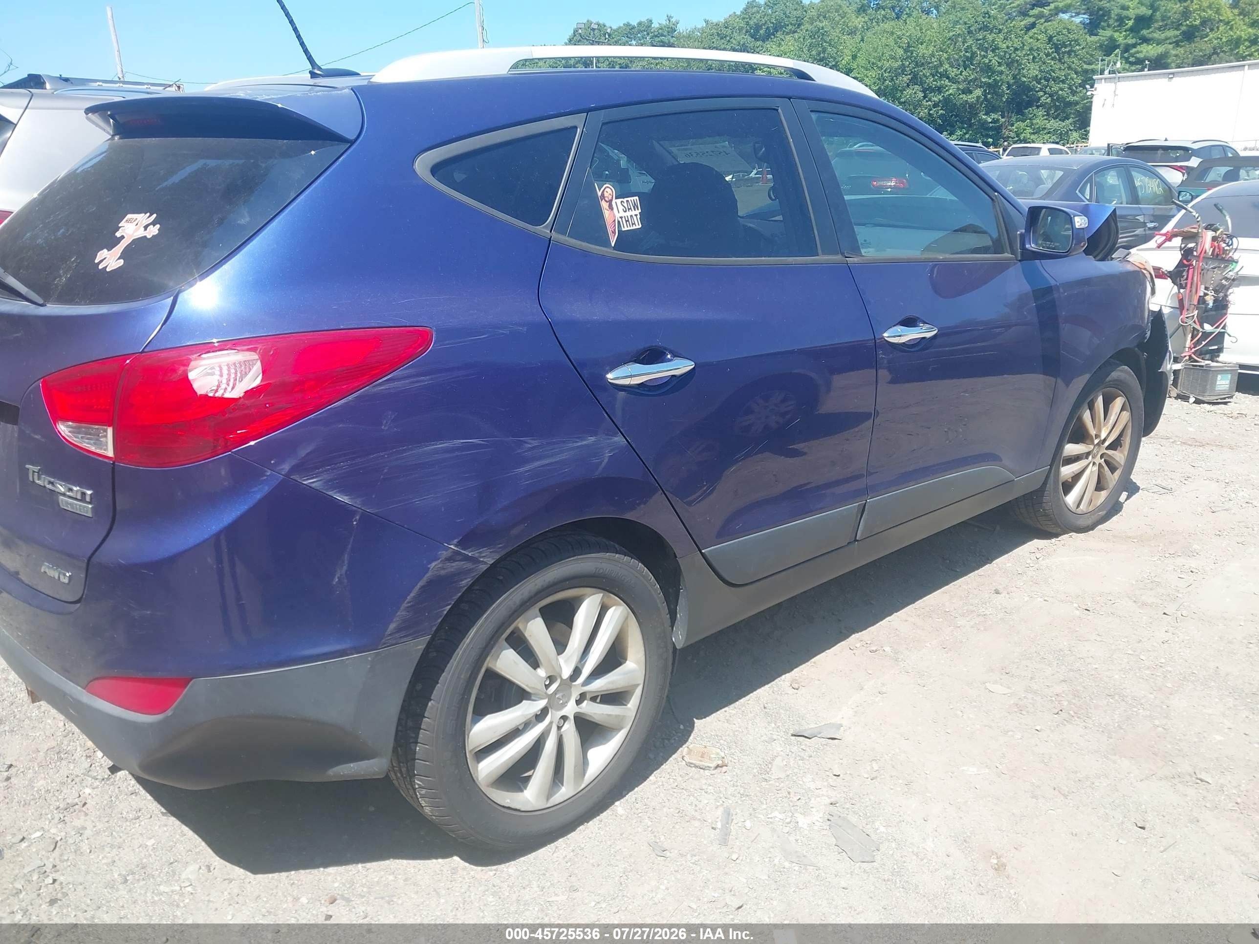 2011 Hyundai Tucson Limited Blue vin: KM8JUCAC0BU312765