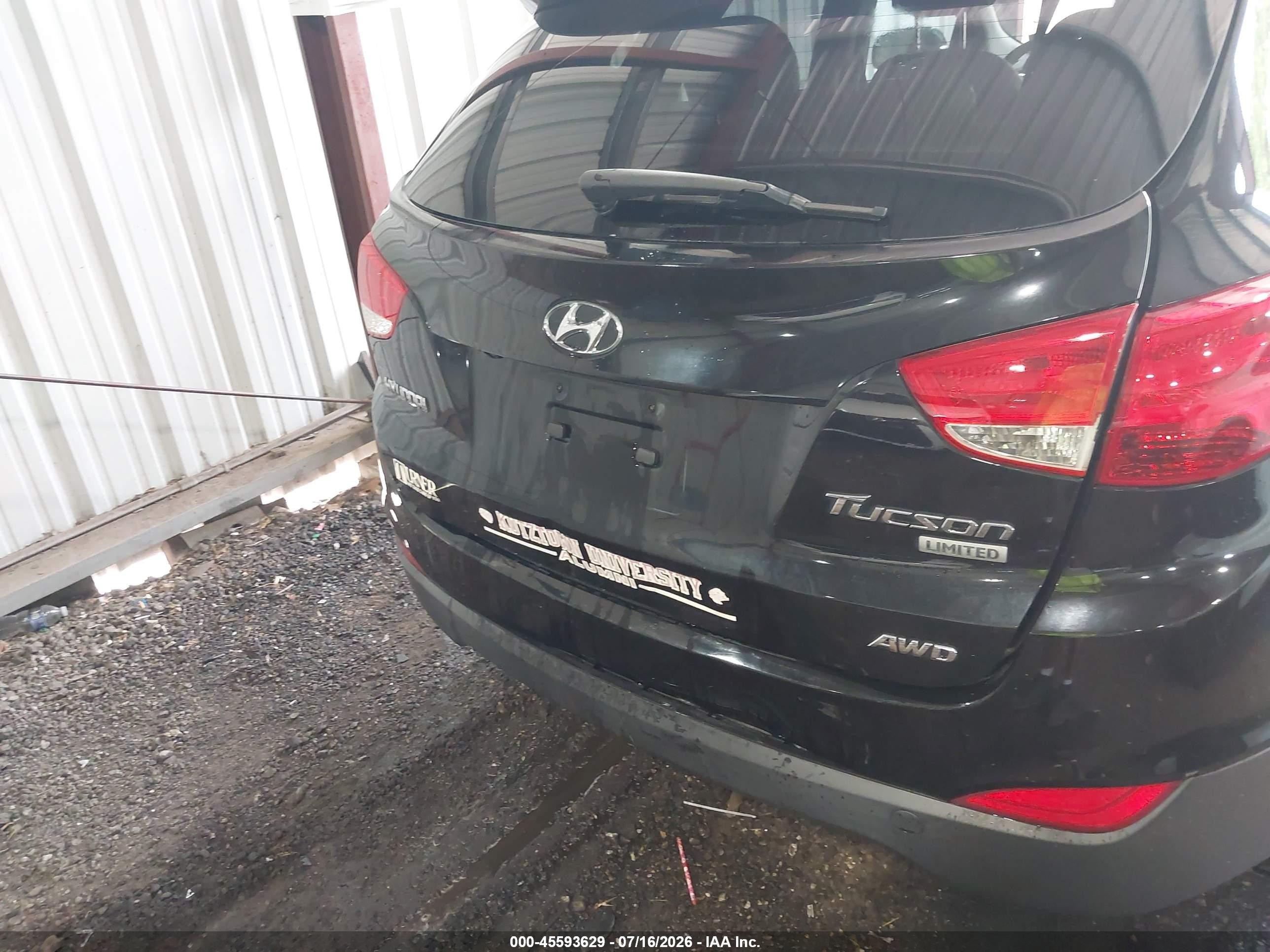 2012 Hyundai Tucson Limited Black vin: KM8JUCAC0CU372790