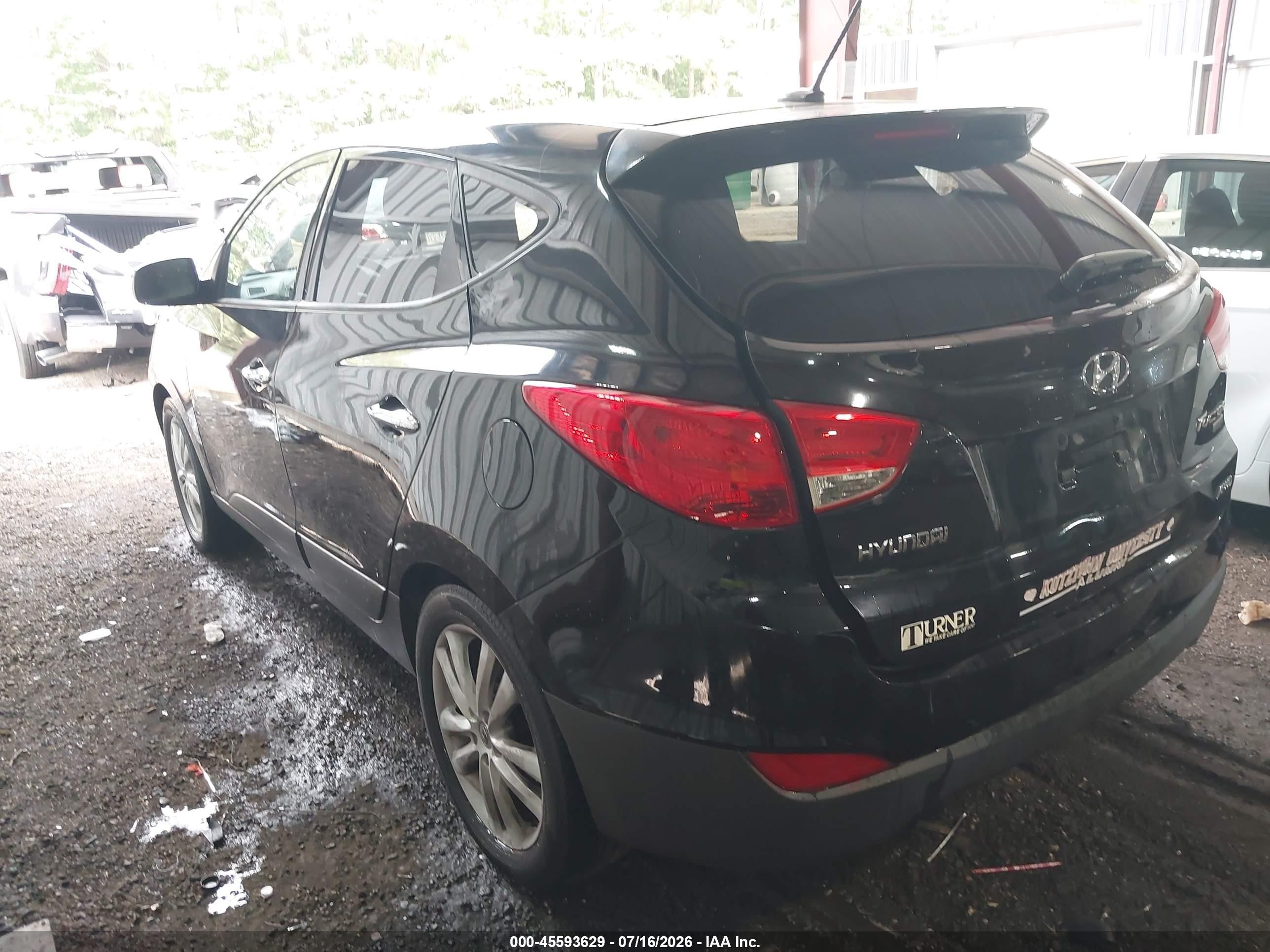 2012 Hyundai Tucson Limited Black vin: KM8JUCAC0CU372790