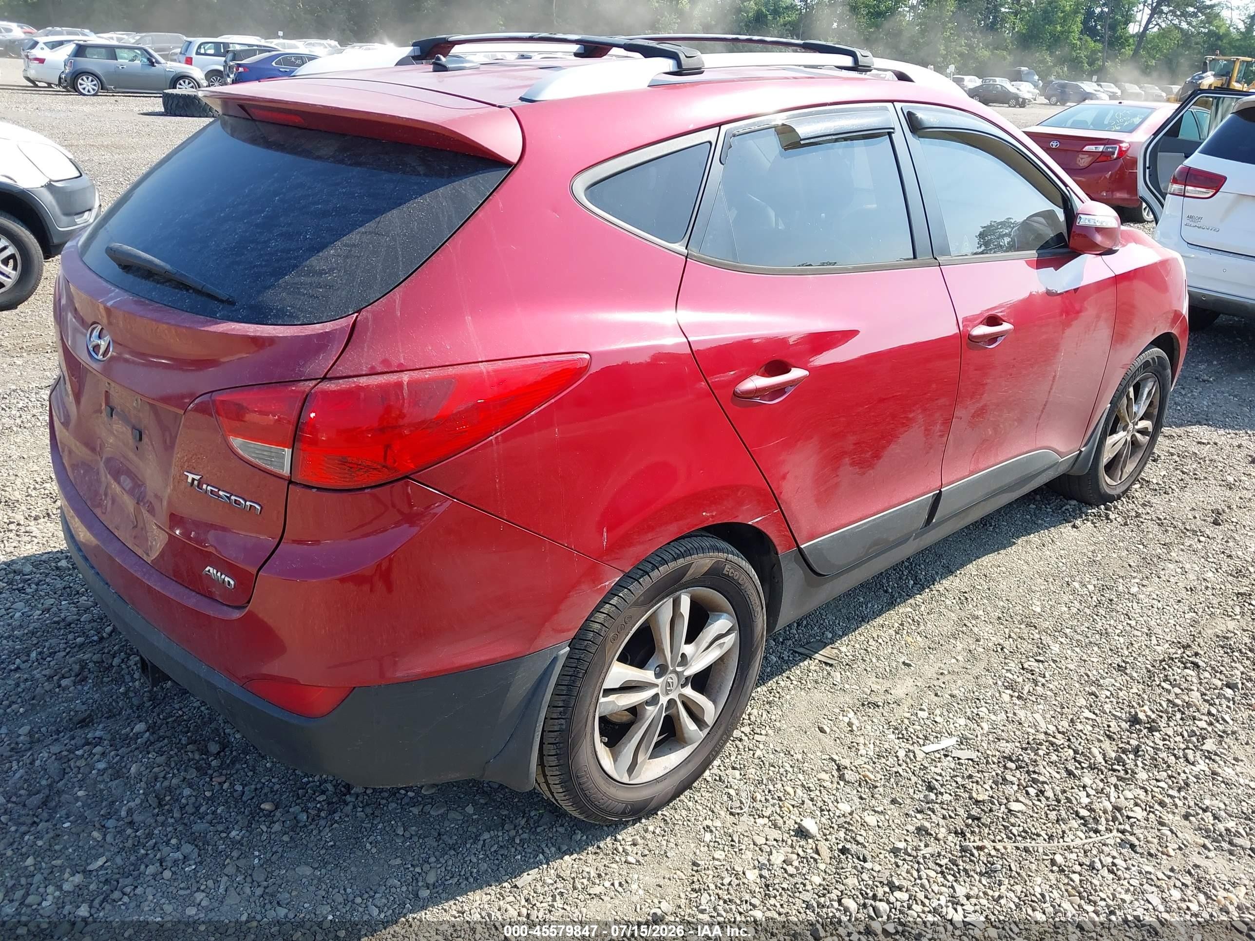 2012 Hyundai Tucson Gls Red vin: KM8JUCAC0CU395129