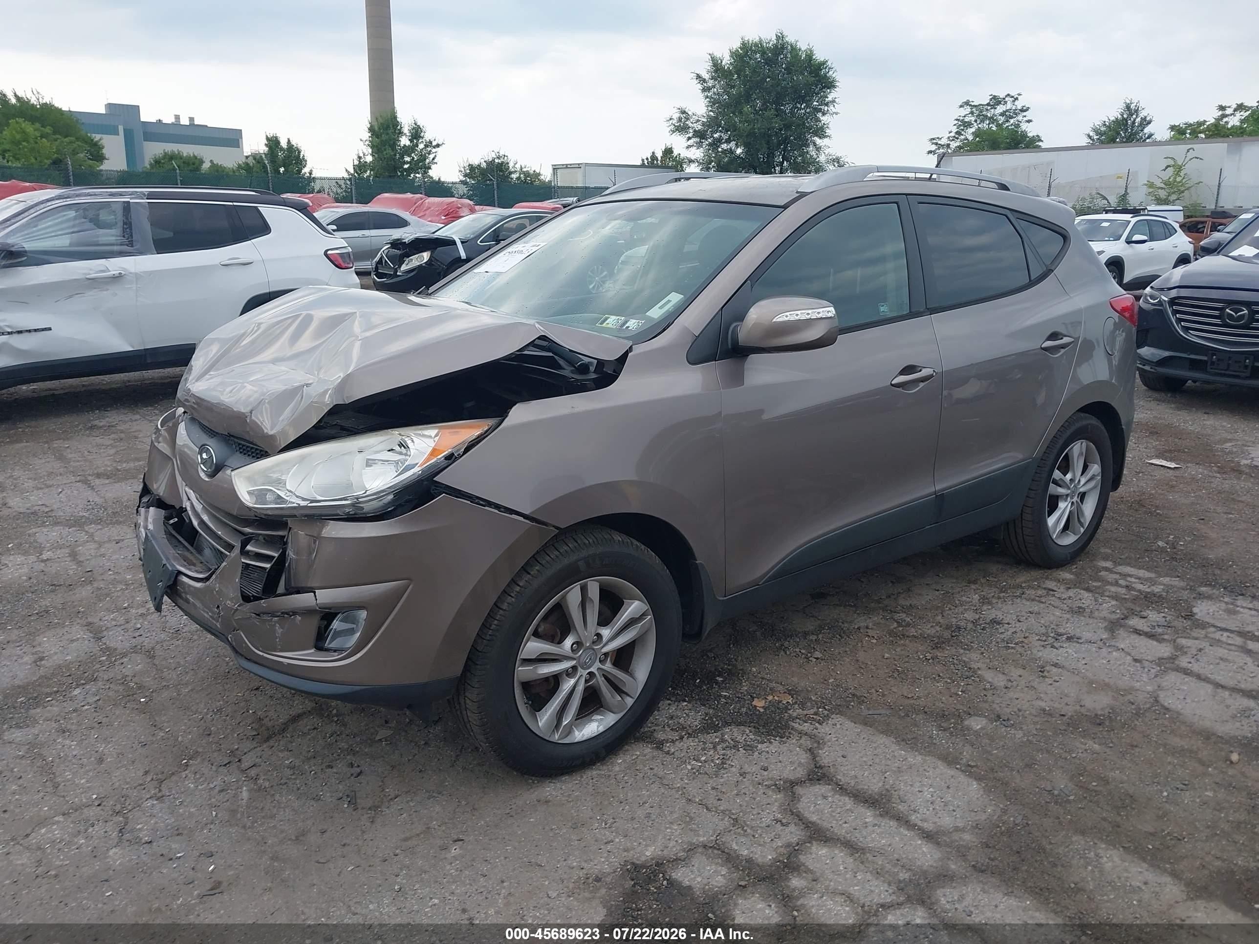 2013 Hyundai Tucson Gls Gray vin: KM8JUCAC0DU565815