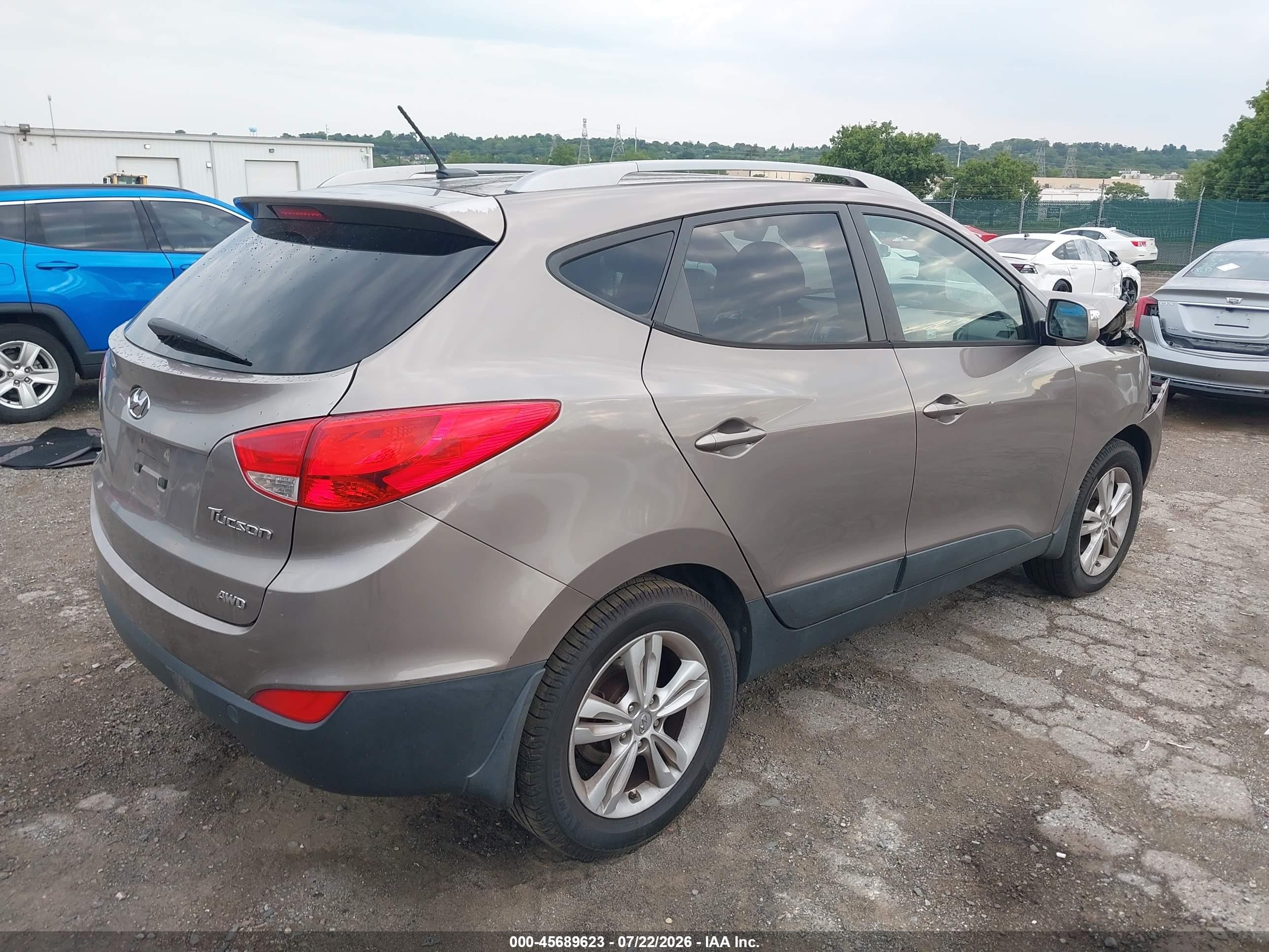 2013 Hyundai Tucson Gls Gray vin: KM8JUCAC0DU565815