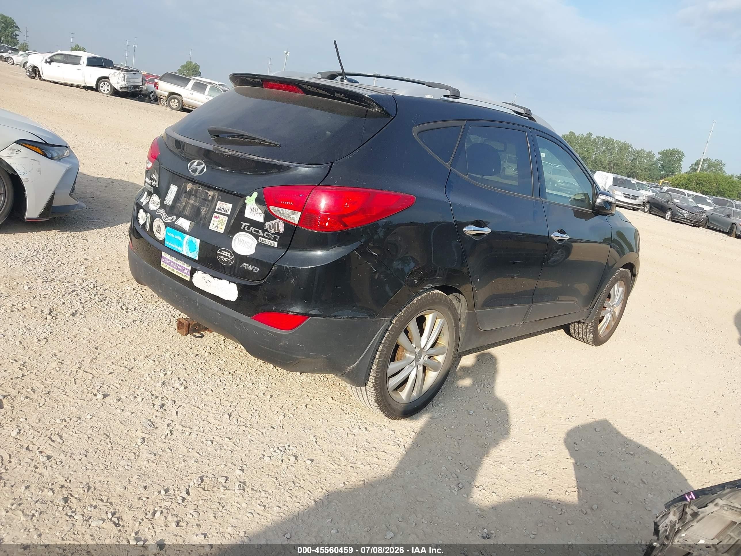 2013 Hyundai Tucson Limited Black vin: KM8JUCAC0DU581271