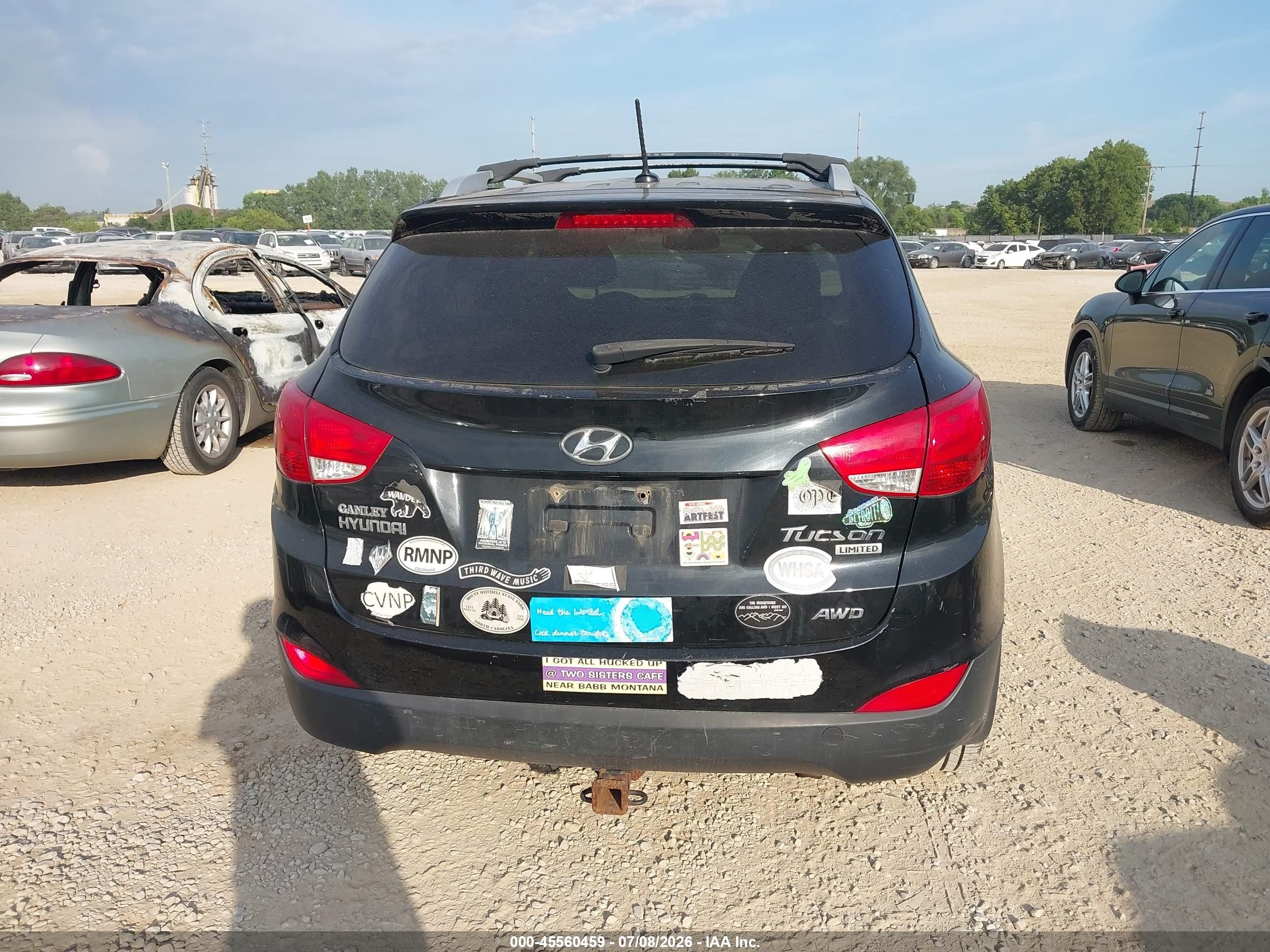 2013 Hyundai Tucson Limited Black vin: KM8JUCAC0DU581271