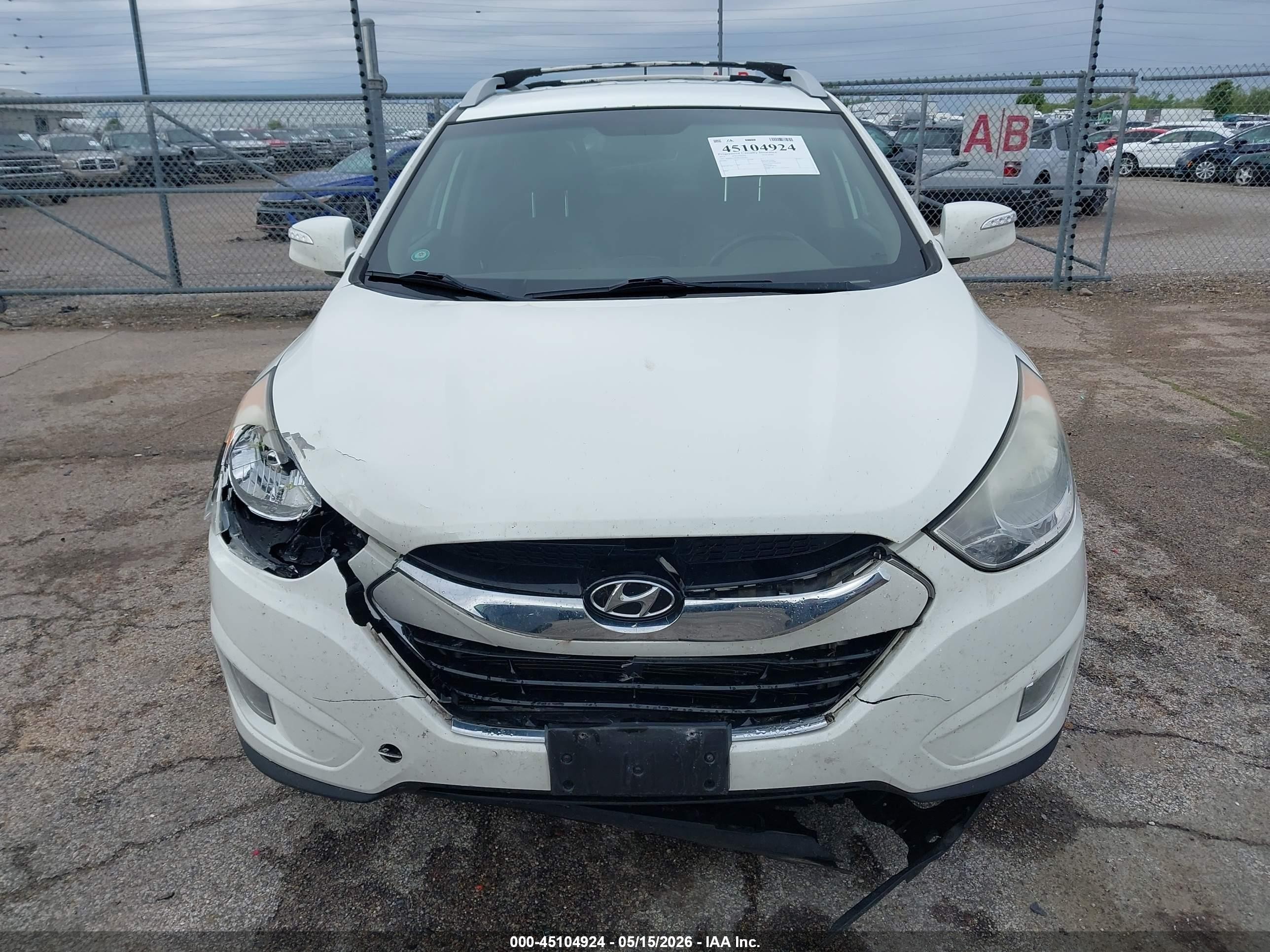 2013 Hyundai Tucson Limited White vin: KM8JUCAC0DU621462