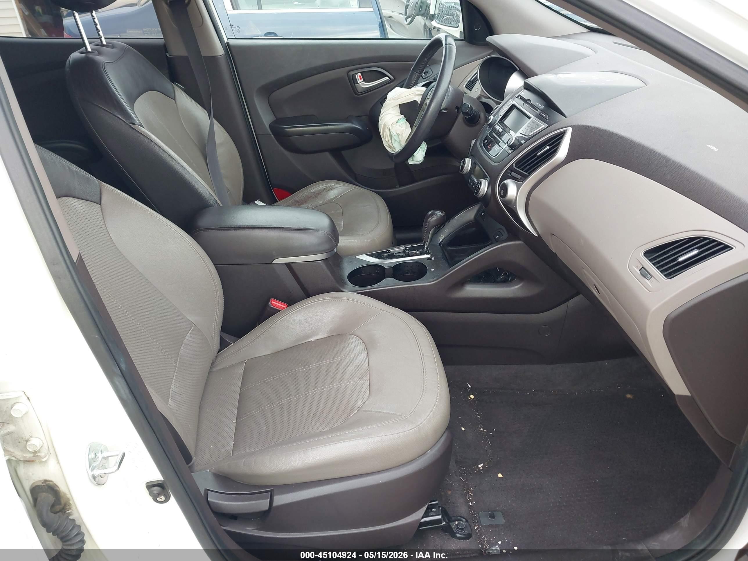 2013 Hyundai Tucson Limited White vin: KM8JUCAC0DU621462