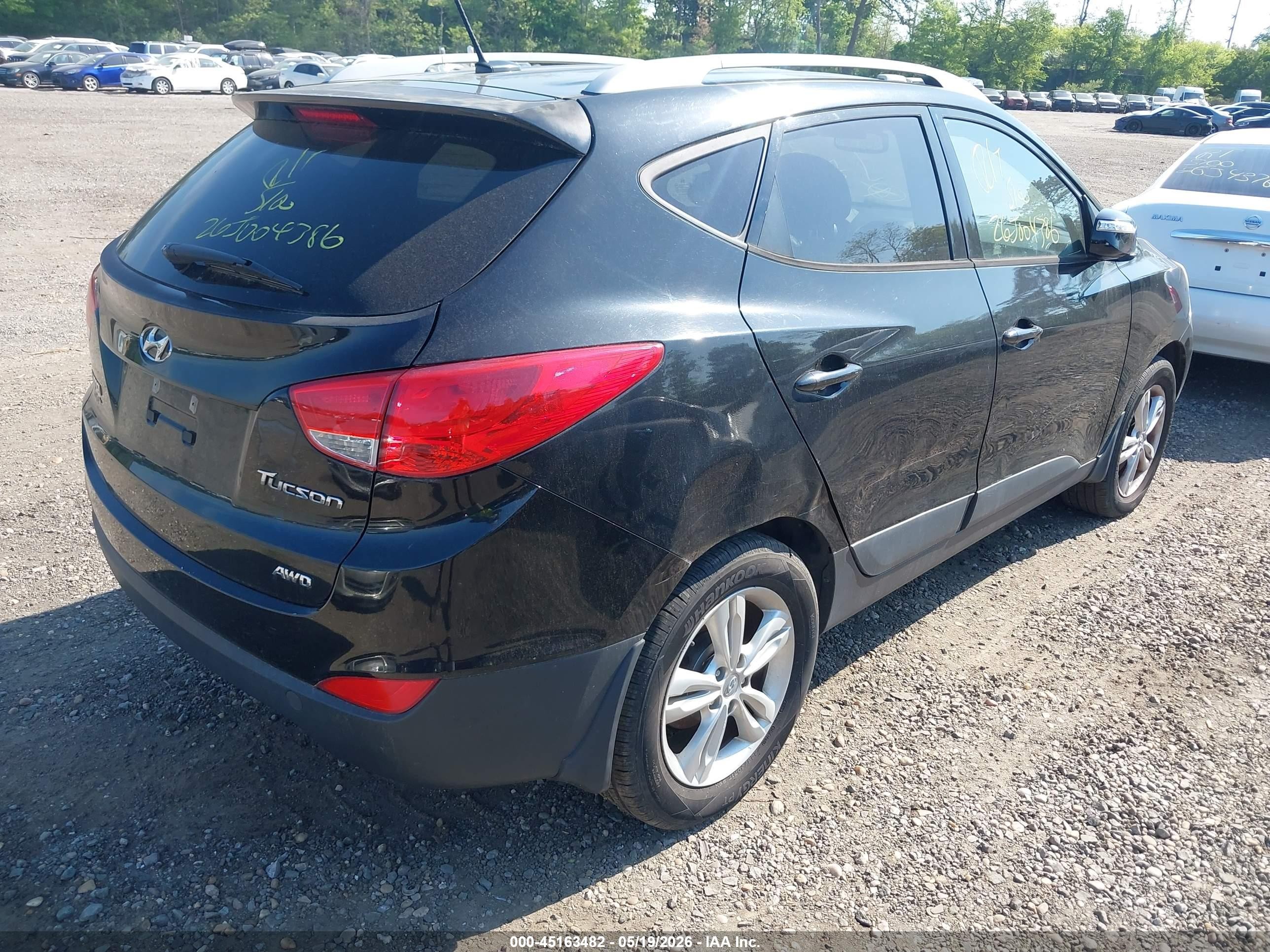 2013 Hyundai Tucson Gls Black vin: KM8JUCAC0DU783849
