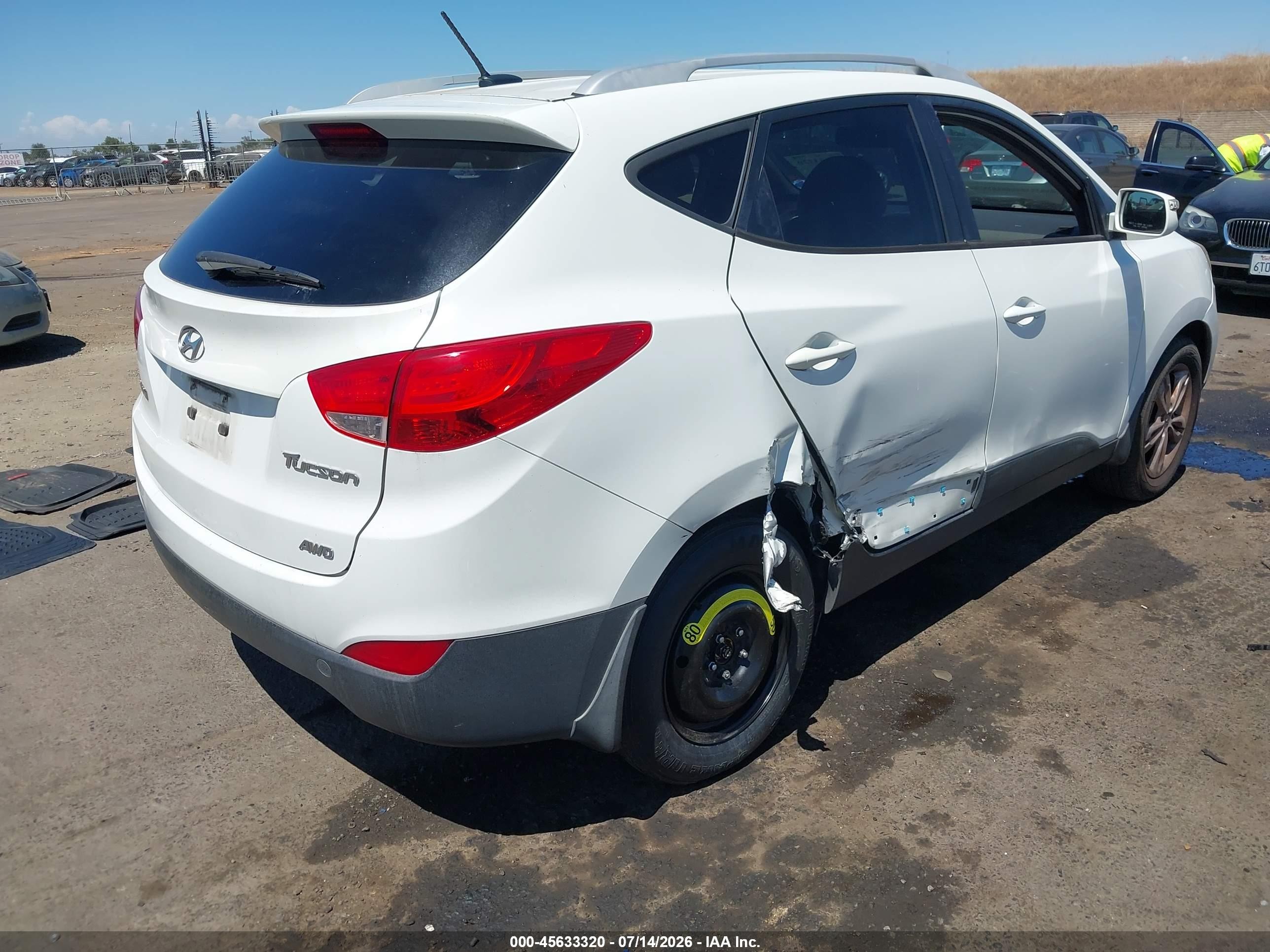 2012 Hyundai Tucson Gls White vin: KM8JUCAC1CU531865
