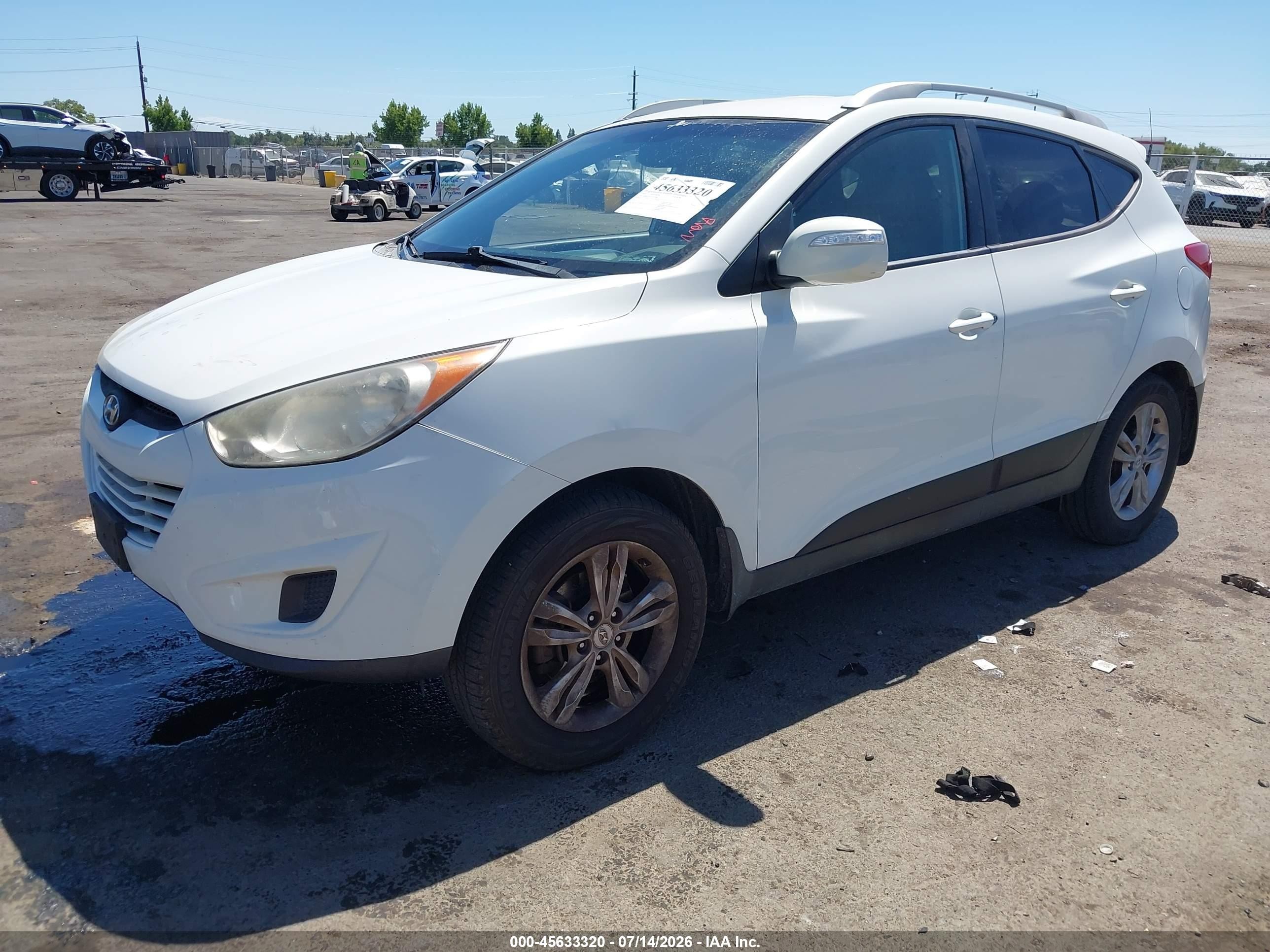2012 Hyundai Tucson Gls White vin: KM8JUCAC1CU531865