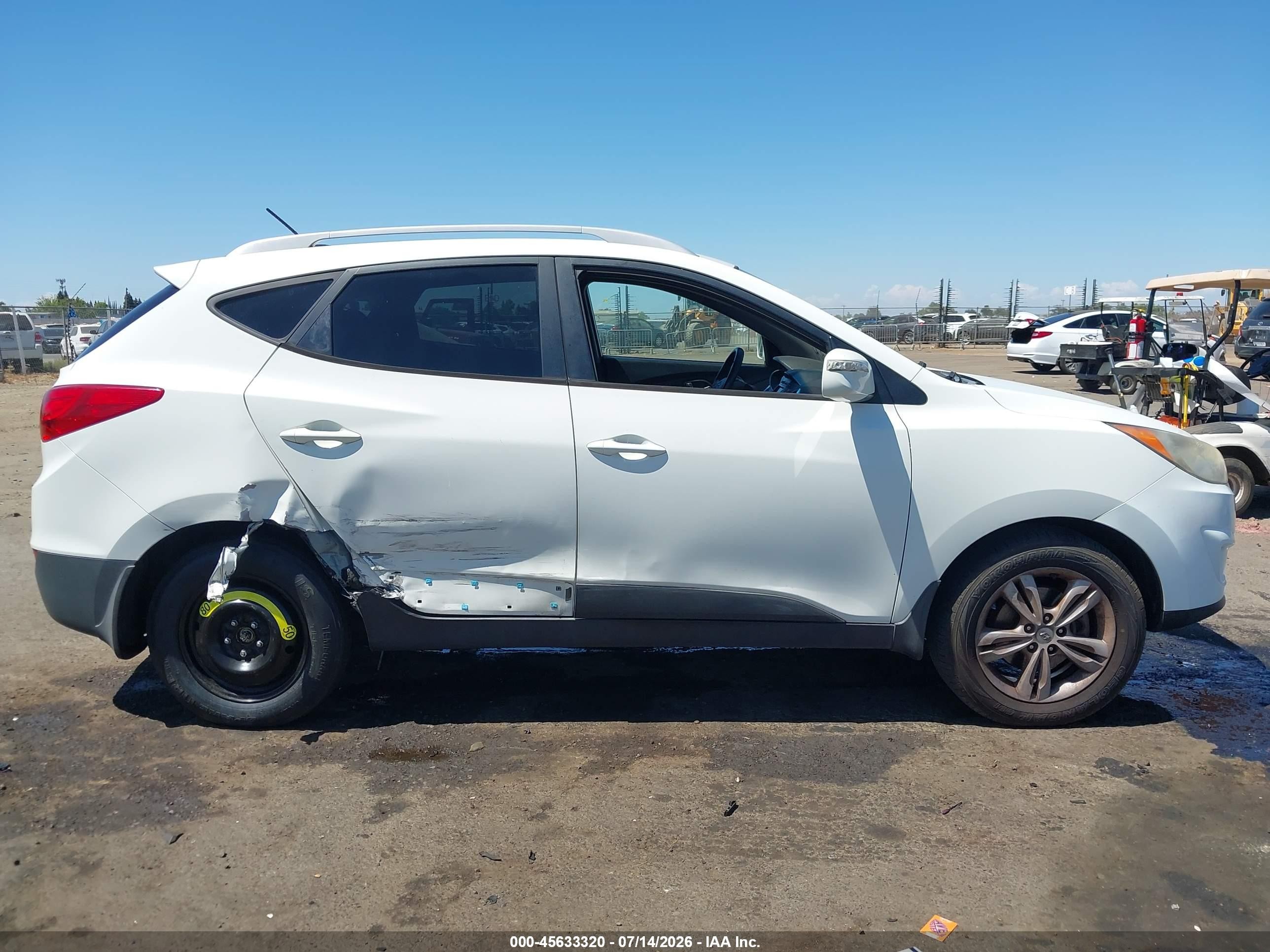 2012 Hyundai Tucson Gls White vin: KM8JUCAC1CU531865