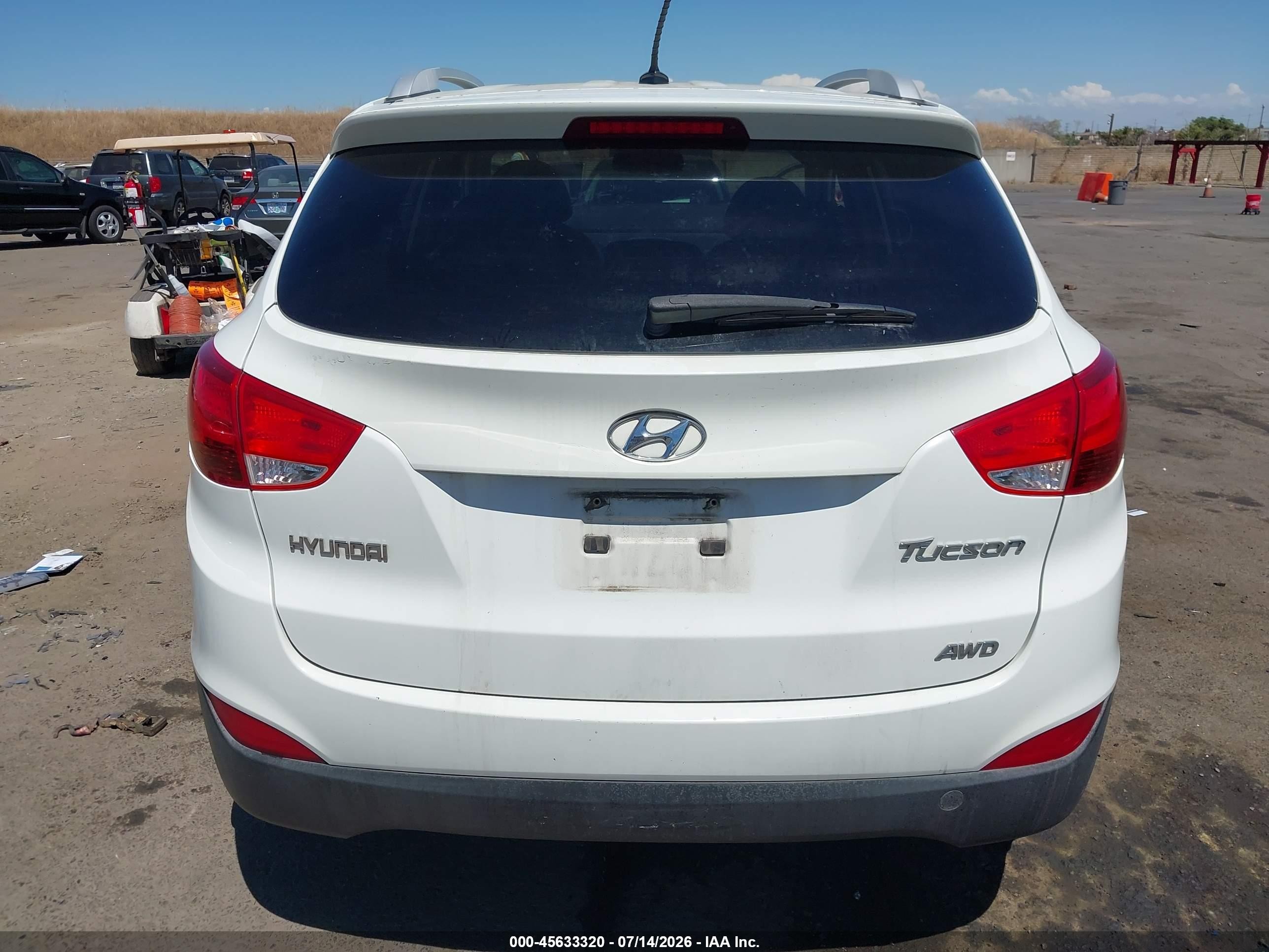 2012 Hyundai Tucson Gls White vin: KM8JUCAC1CU531865