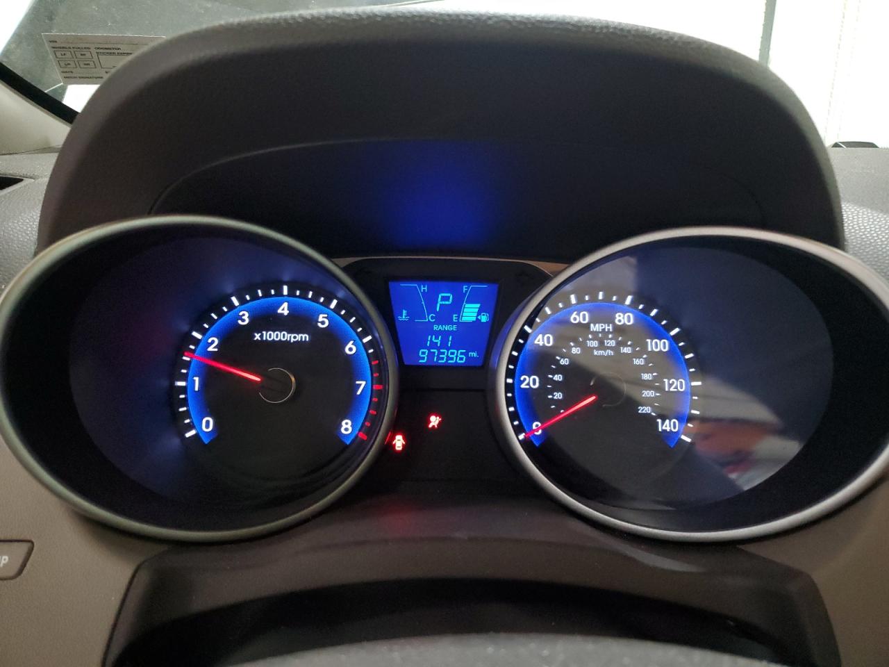 2013 Hyundai Tucson Limited Black vin: KM8JUCAC1DU612091 Damage: Warning Light - Srs, On, Unacceptable