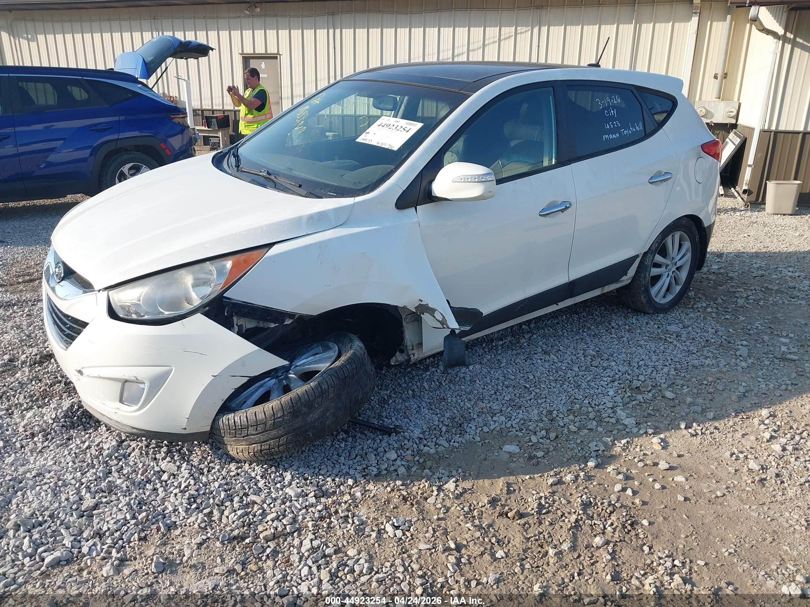 2013 Hyundai Tucson Limited White vin: KM8JUCAC2DU609832