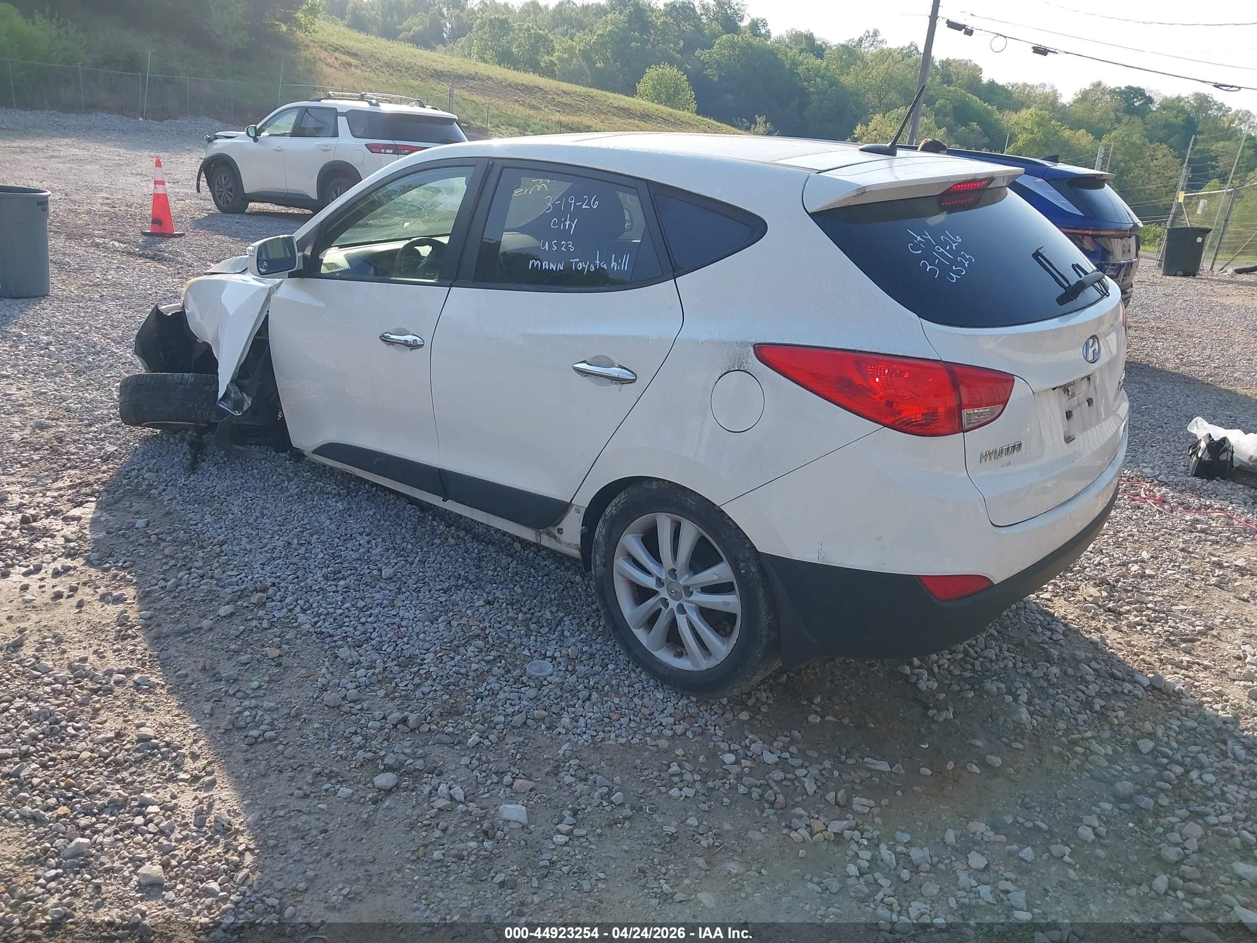 2013 Hyundai Tucson Limited White vin: KM8JUCAC2DU609832