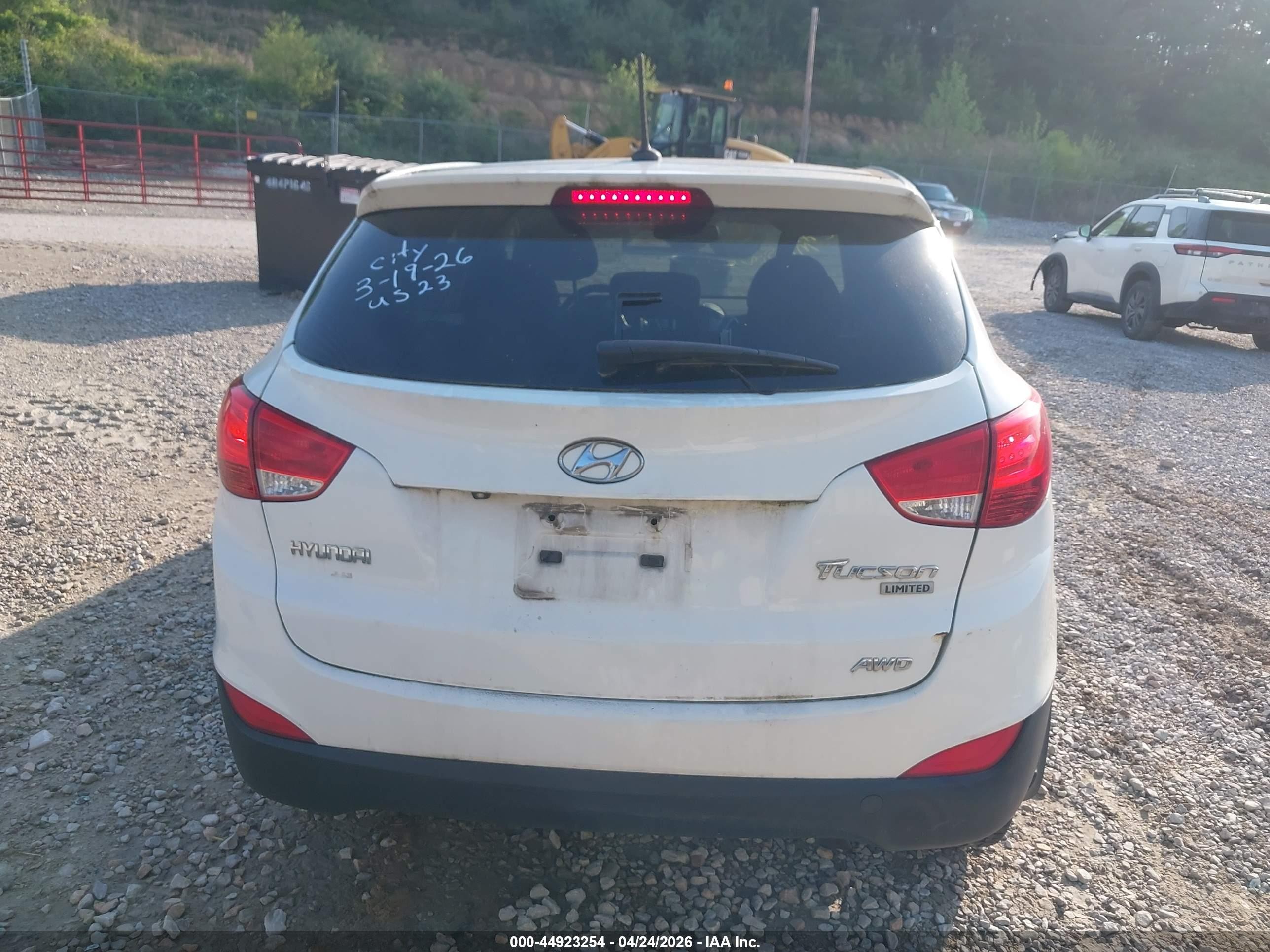 2013 Hyundai Tucson Limited White vin: KM8JUCAC2DU609832