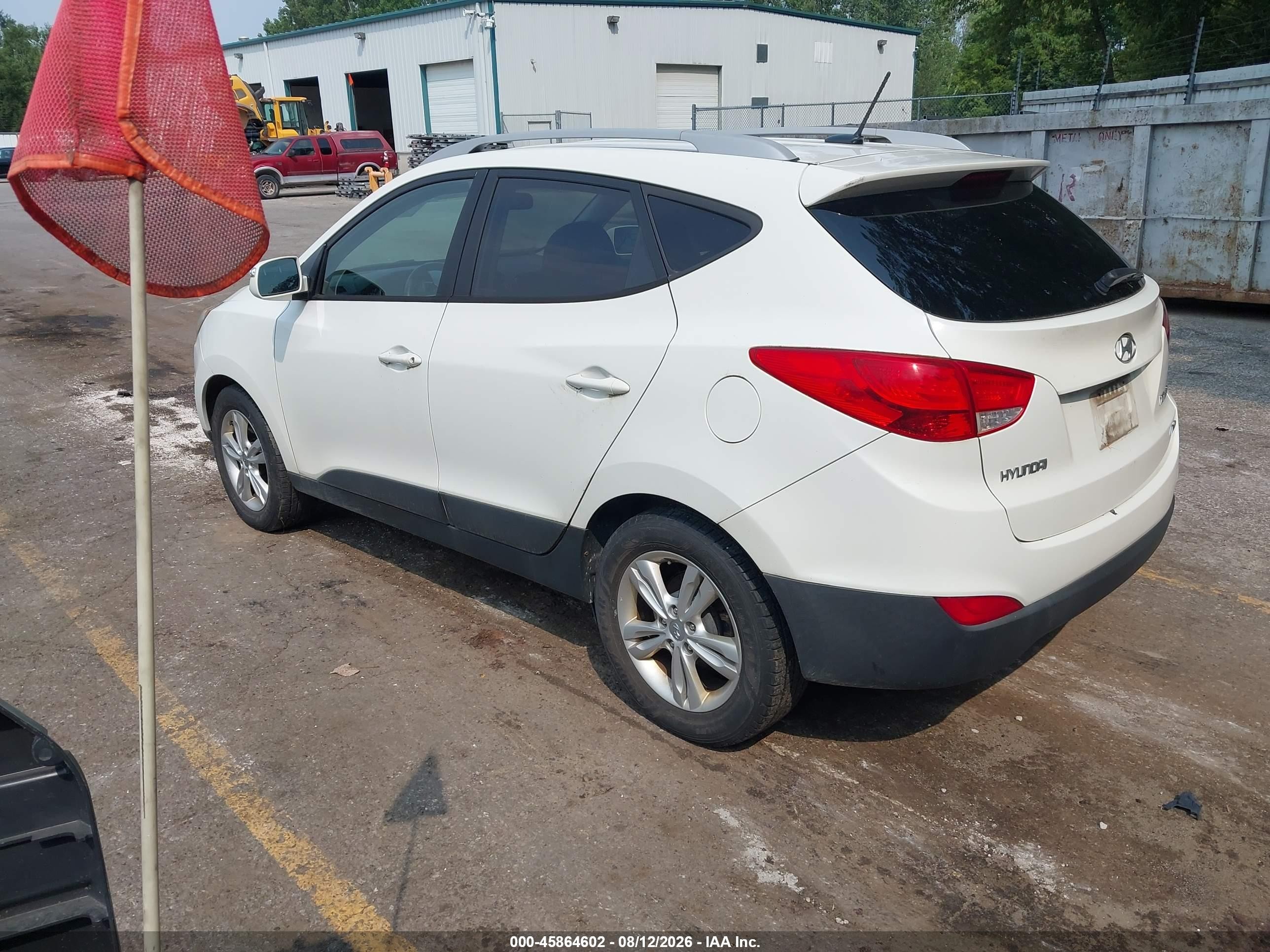 2013 Hyundai Tucson Gls White vin: KM8JUCAC2DU629109