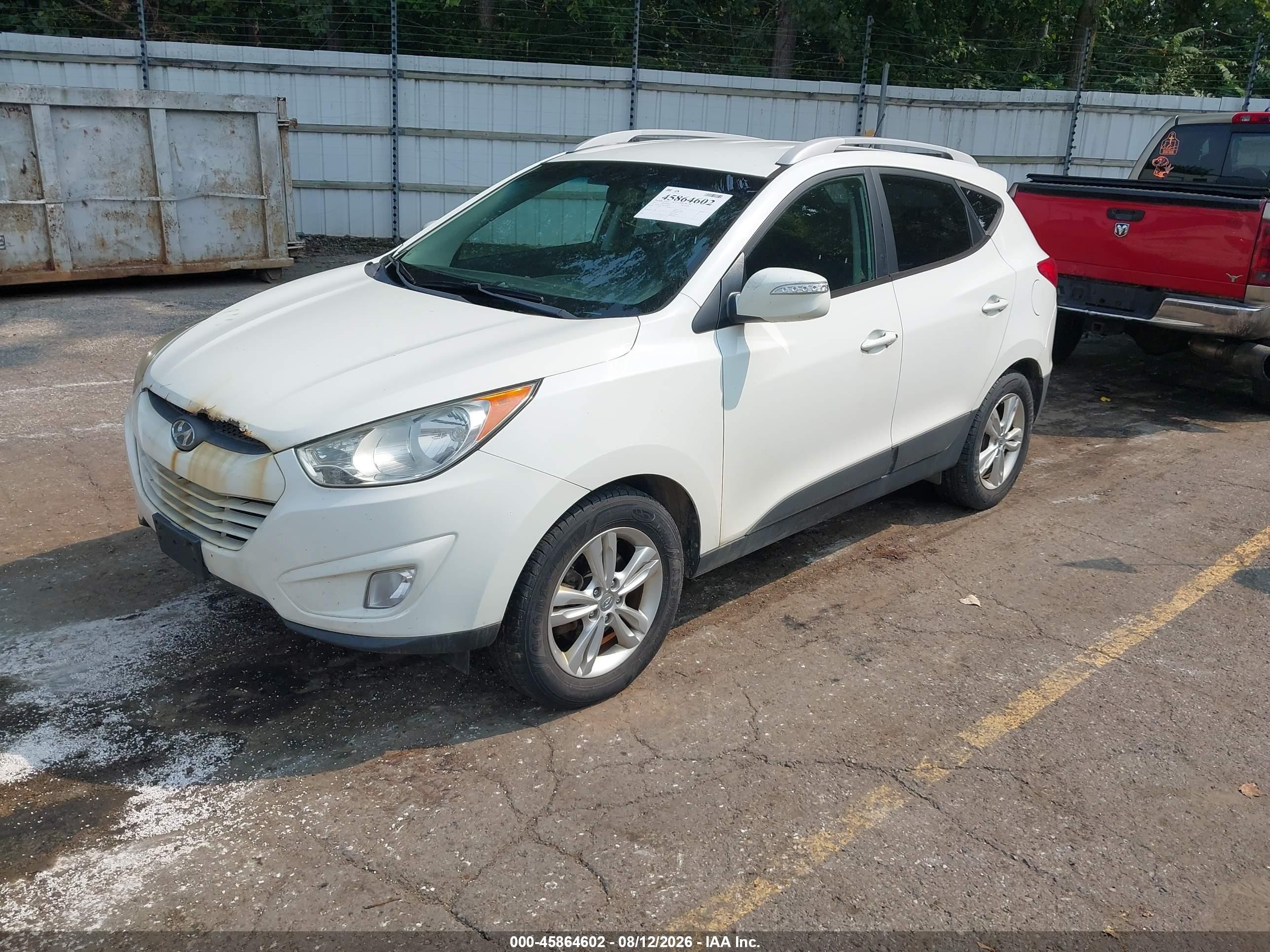 2013 Hyundai Tucson Gls White vin: KM8JUCAC2DU629109