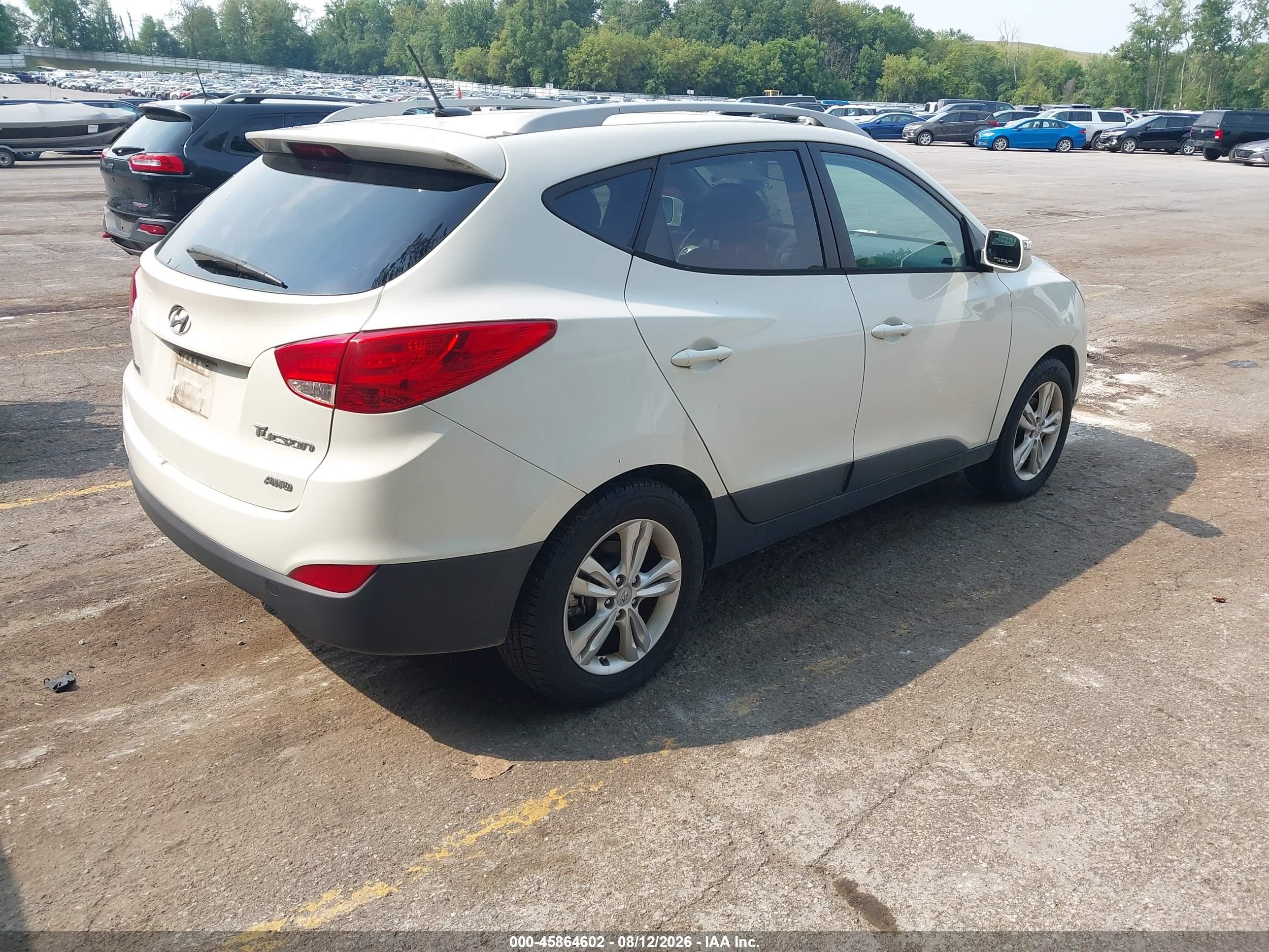 2013 Hyundai Tucson Gls White vin: KM8JUCAC2DU629109