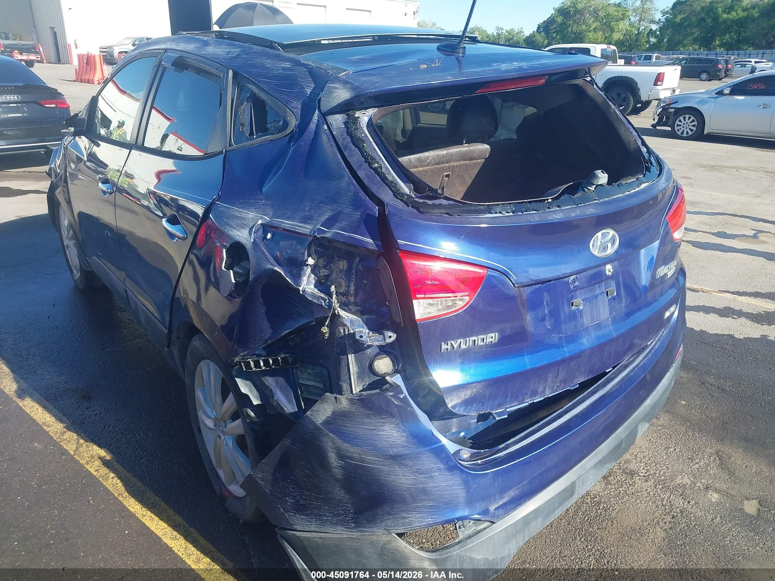 2012 Hyundai Tucson Limited Blue vin: KM8JUCAC3CU380172