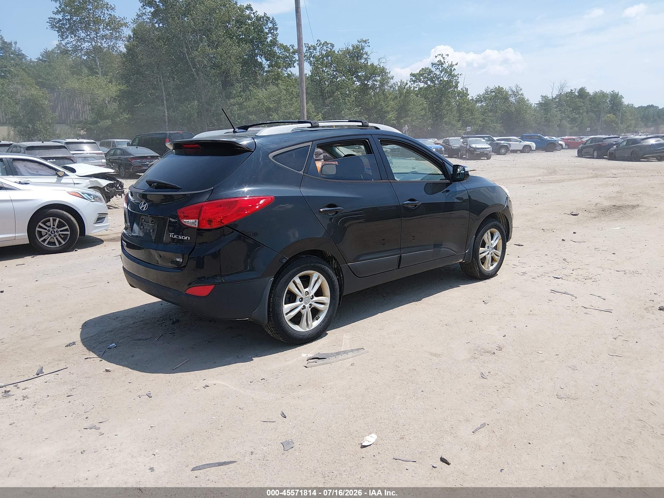 2012 Hyundai Tucson Gls Black vin: KM8JUCAC3CU396226