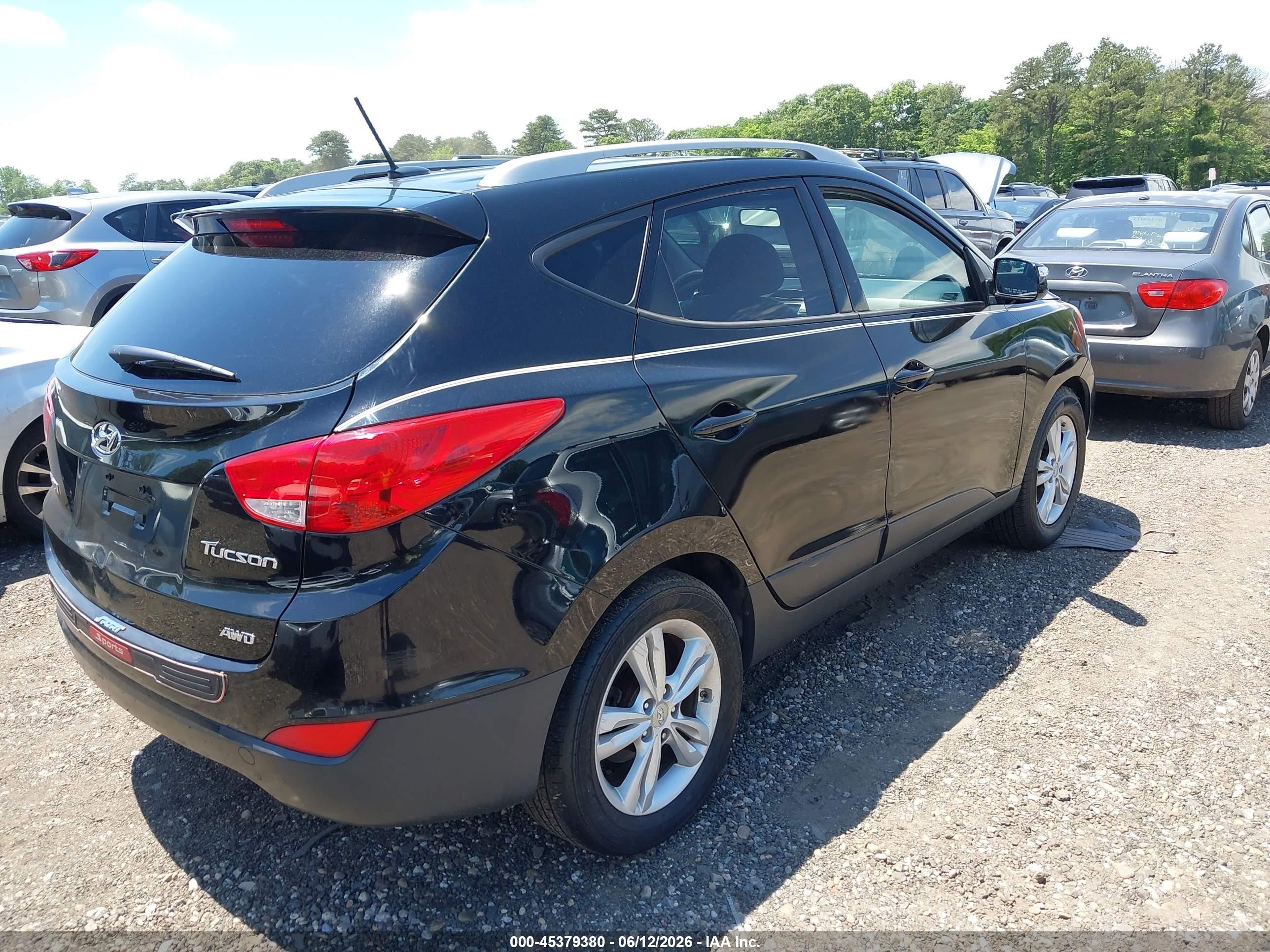 2012 Hyundai Tucson Gls Black vin: KM8JUCAC3CU456425