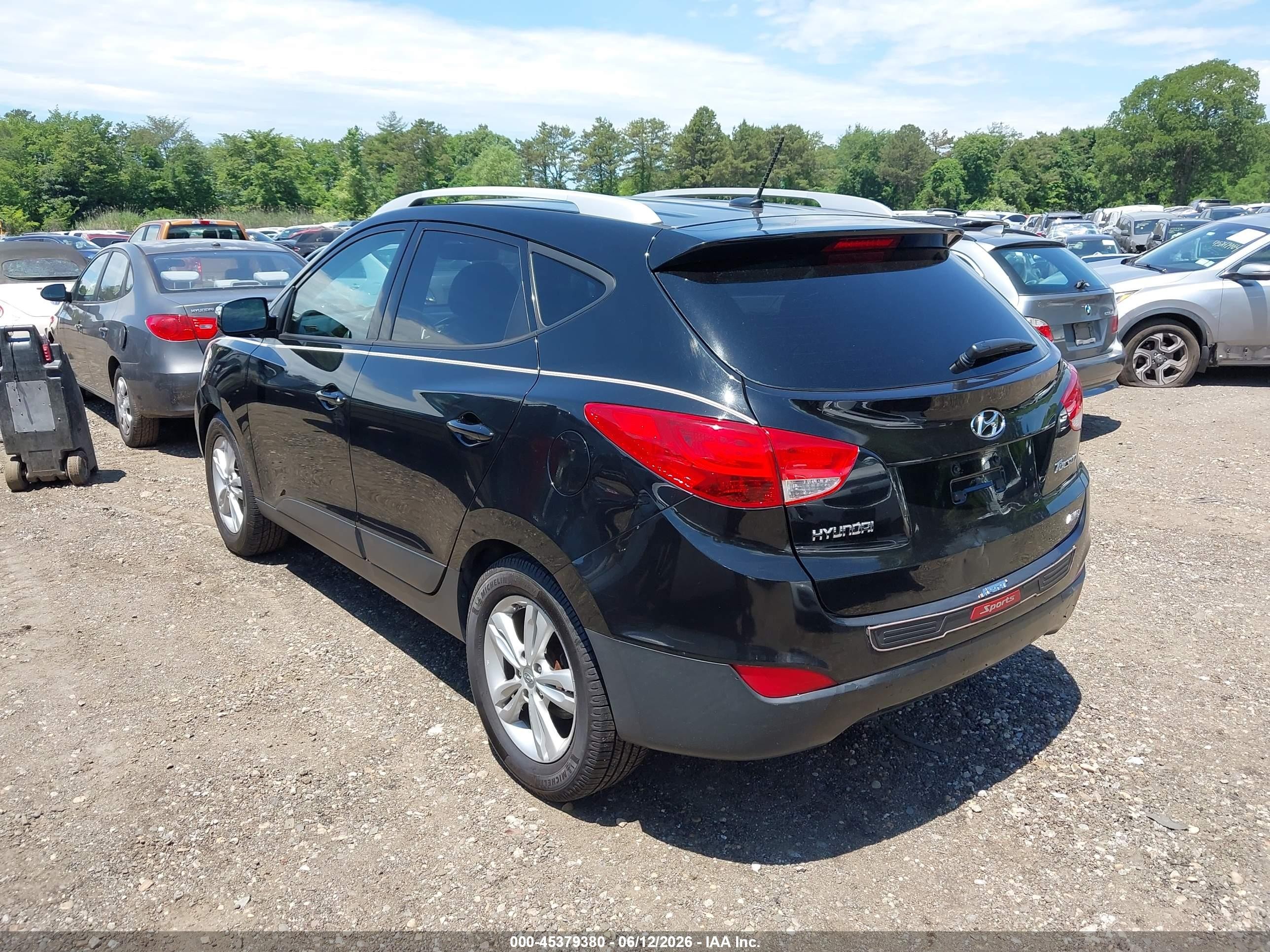 2012 Hyundai Tucson Gls Black vin: KM8JUCAC3CU456425