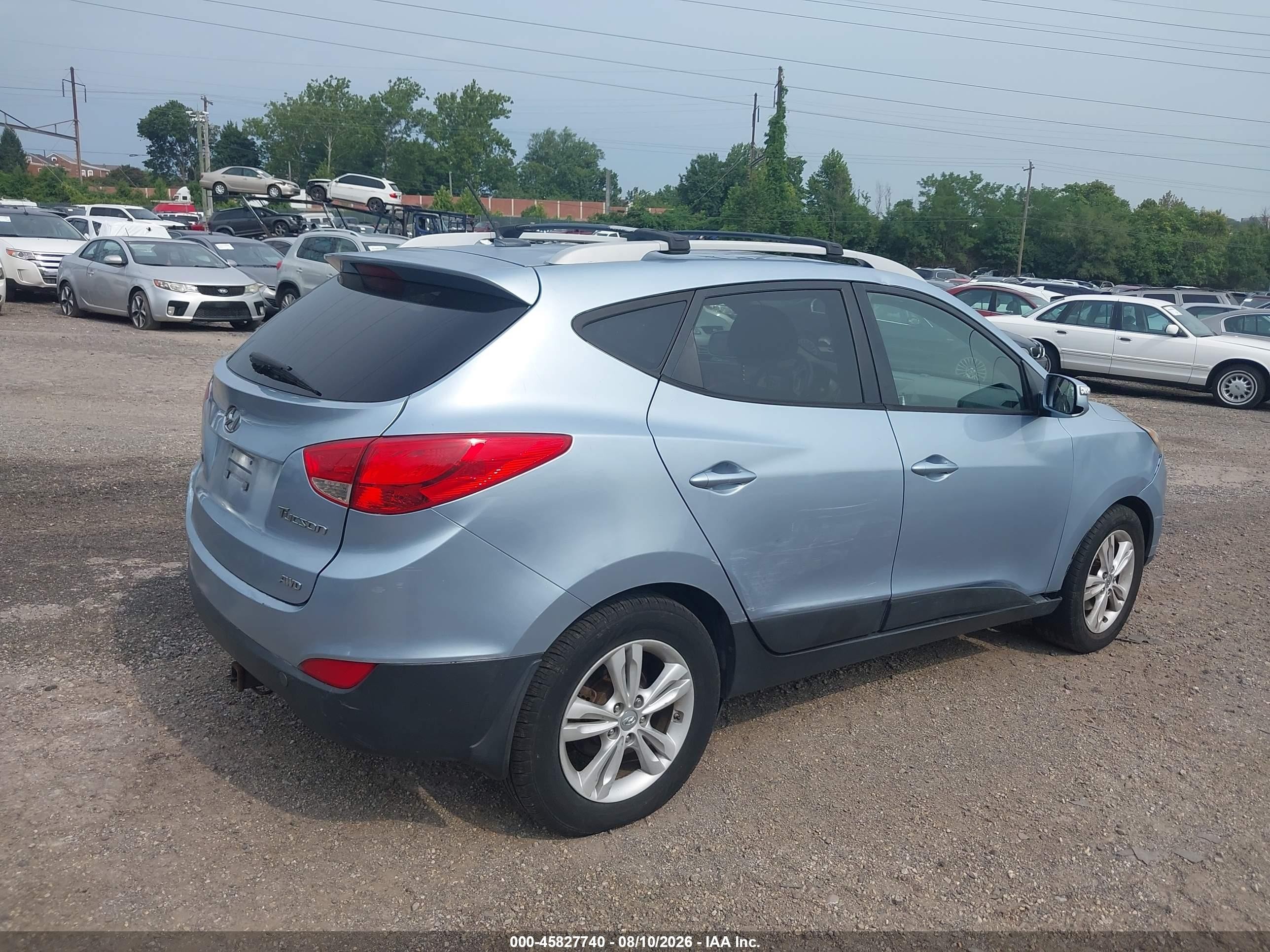 2012 Hyundai Tucson Gls Light Blue vin: KM8JUCAC3CU519149
