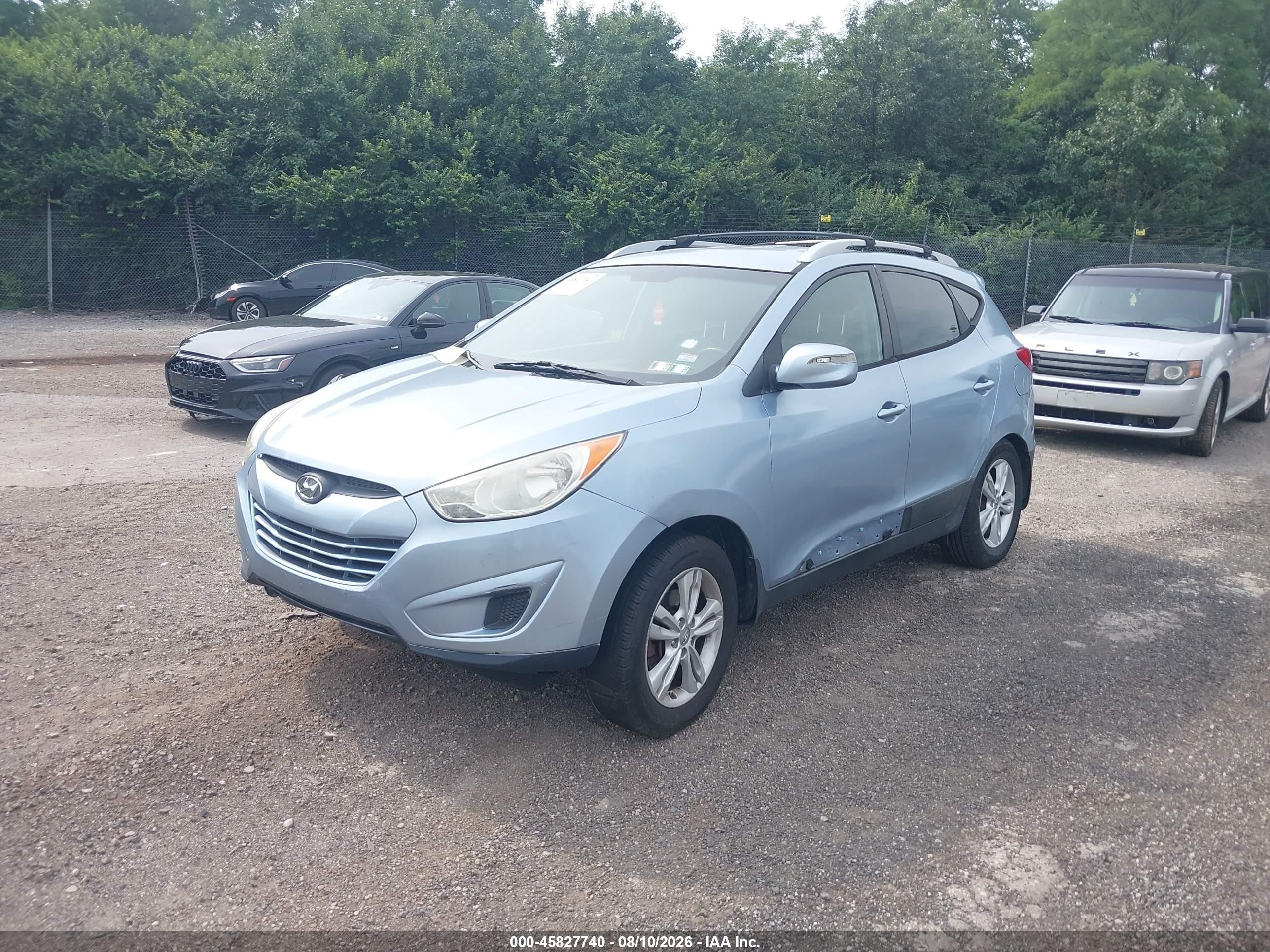 2012 Hyundai Tucson Gls Light Blue vin: KM8JUCAC3CU519149