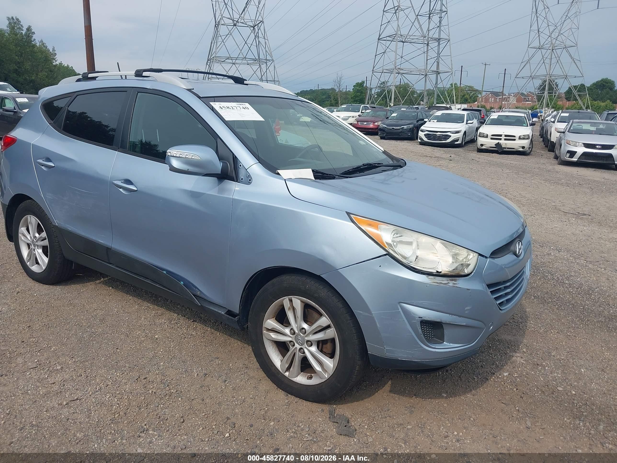 2012 Hyundai Tucson Gls Light Blue vin: KM8JUCAC3CU519149