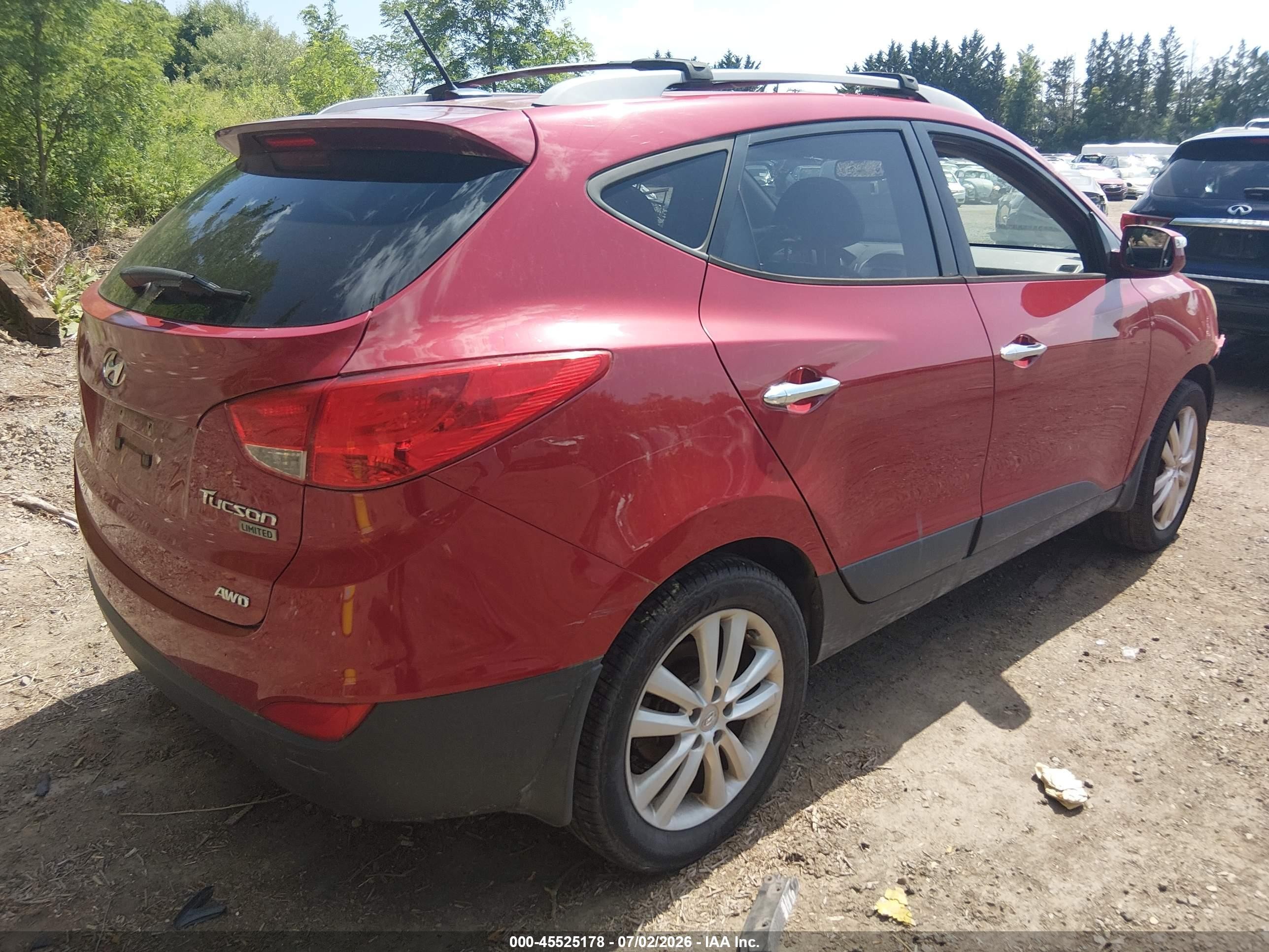 2012 Hyundai Tucson Limited Red vin: KM8JUCAC3CU539451