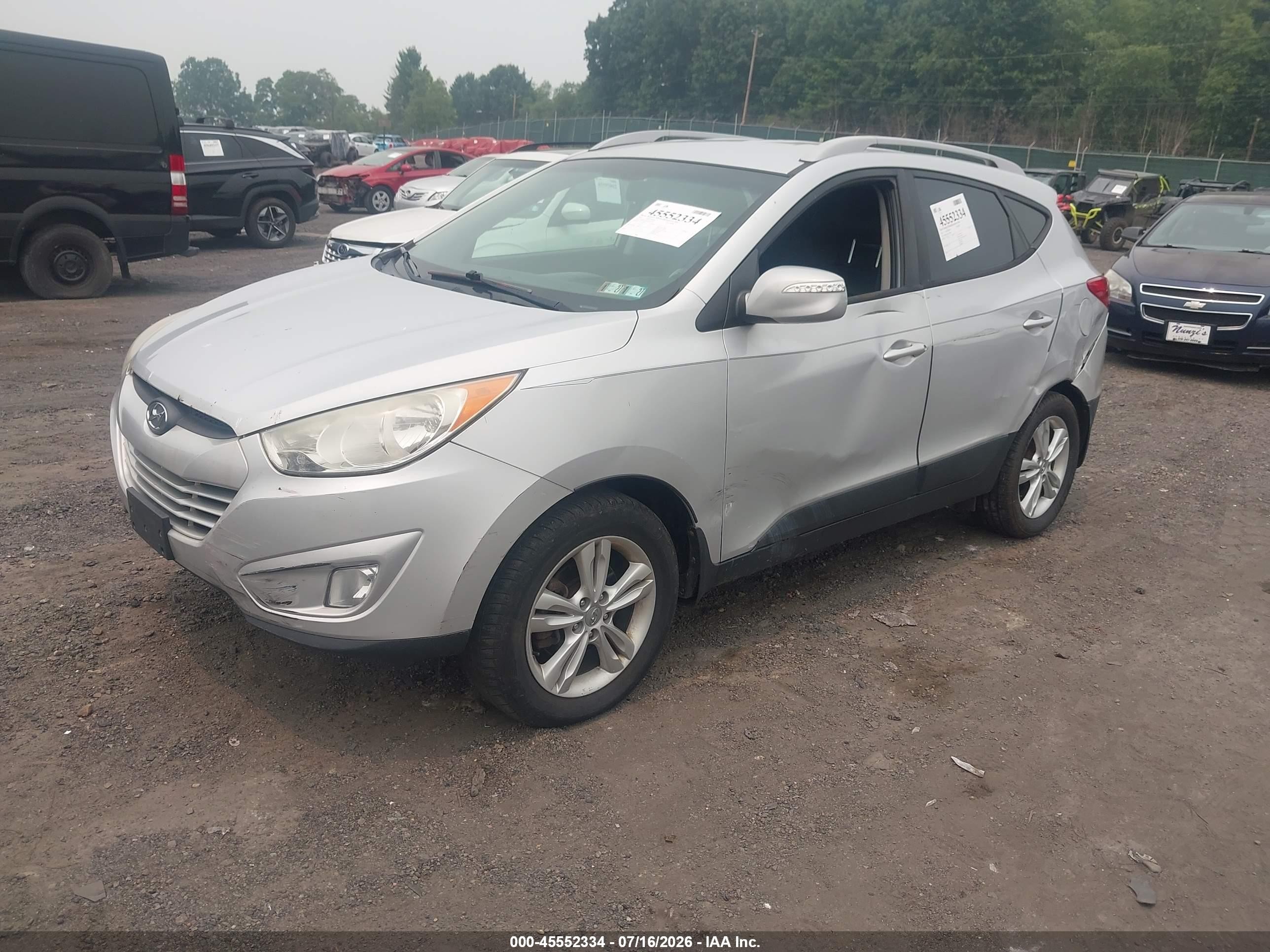 2013 Hyundai Tucson Gls Silver vin: KM8JUCAC3DU561693