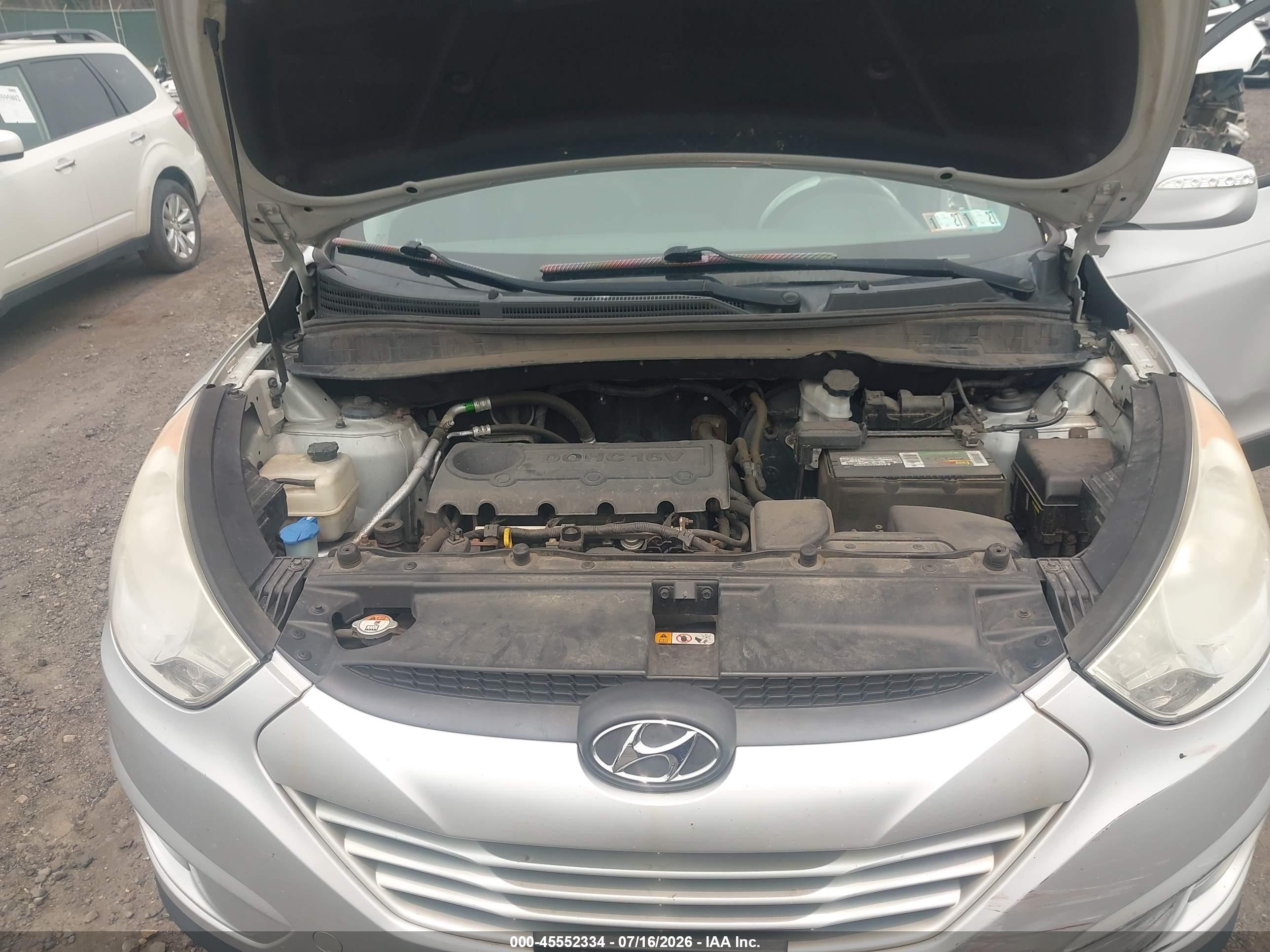 2013 Hyundai Tucson Gls Silver vin: KM8JUCAC3DU561693