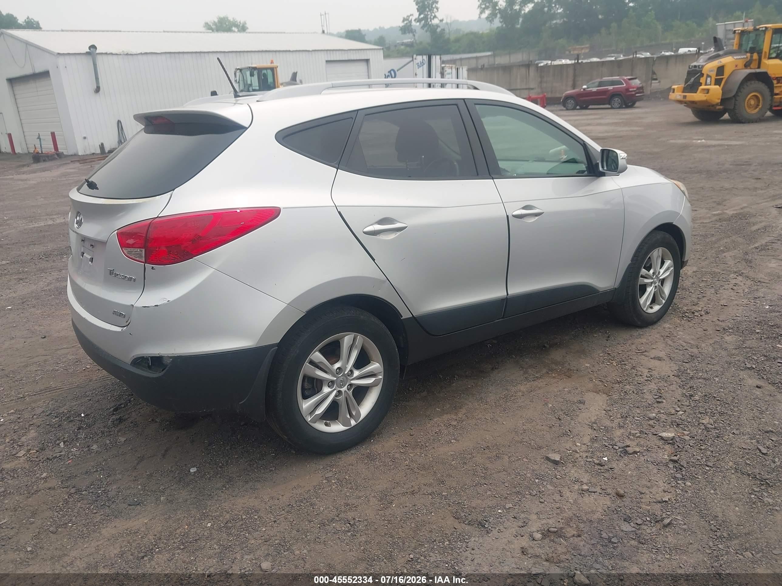 2013 Hyundai Tucson Gls Silver vin: KM8JUCAC3DU561693